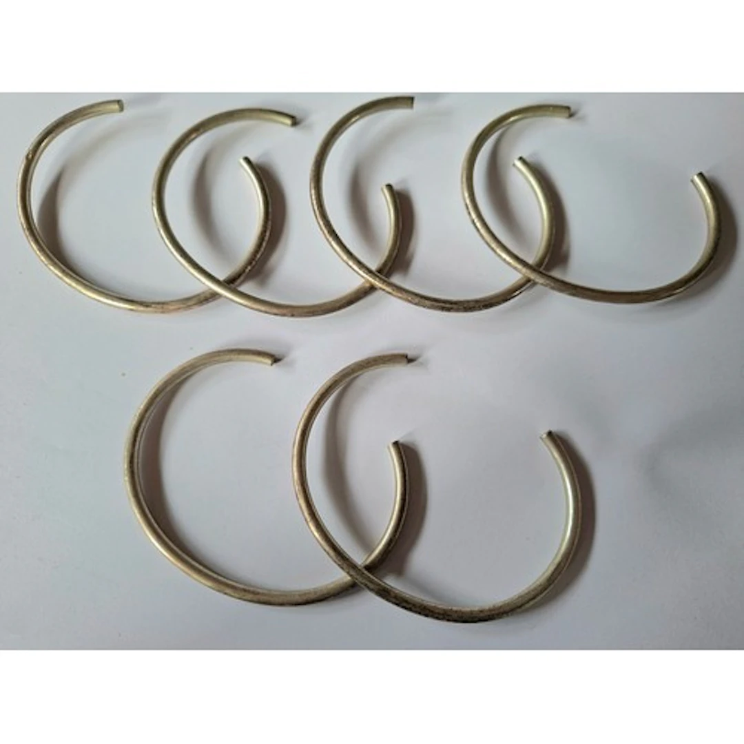 Six vintage Eastern silver matching cuff bracelets stamped 9...