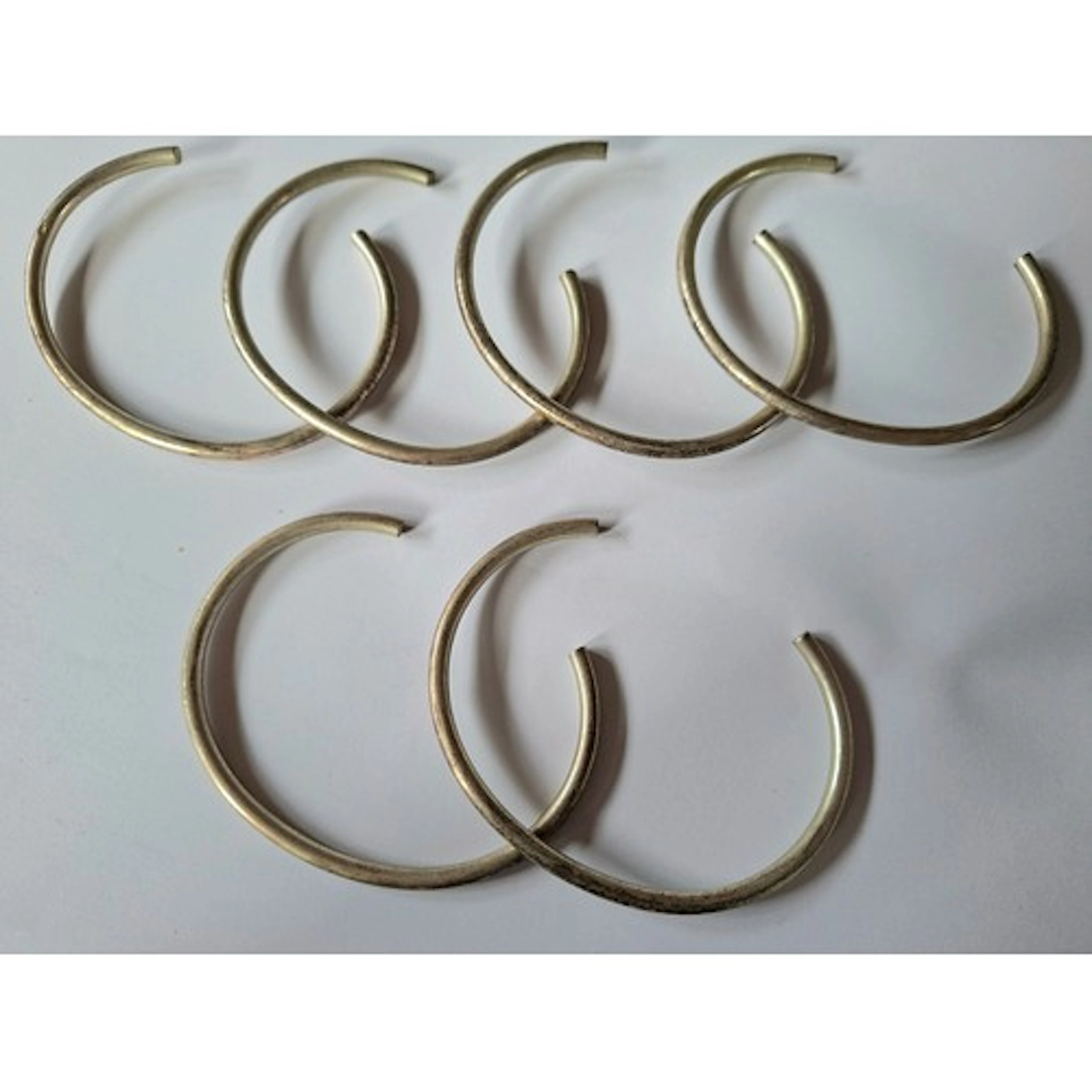 Six vintage Eastern silver matching cuff bracelets stamped 9...