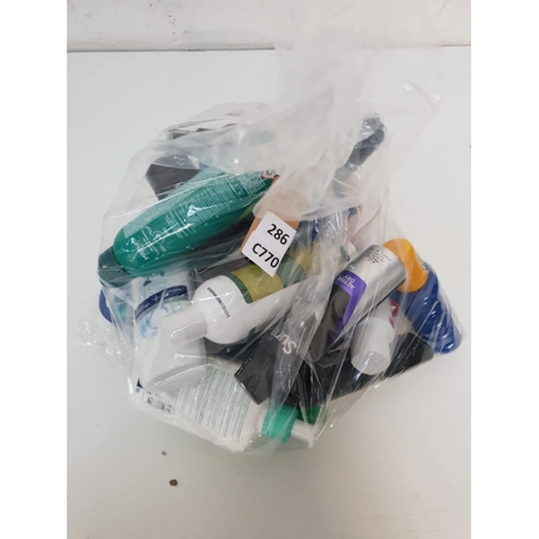 ONE BAG OF NEW AND USED COSMETICS Including Mitchum, Sure, ...