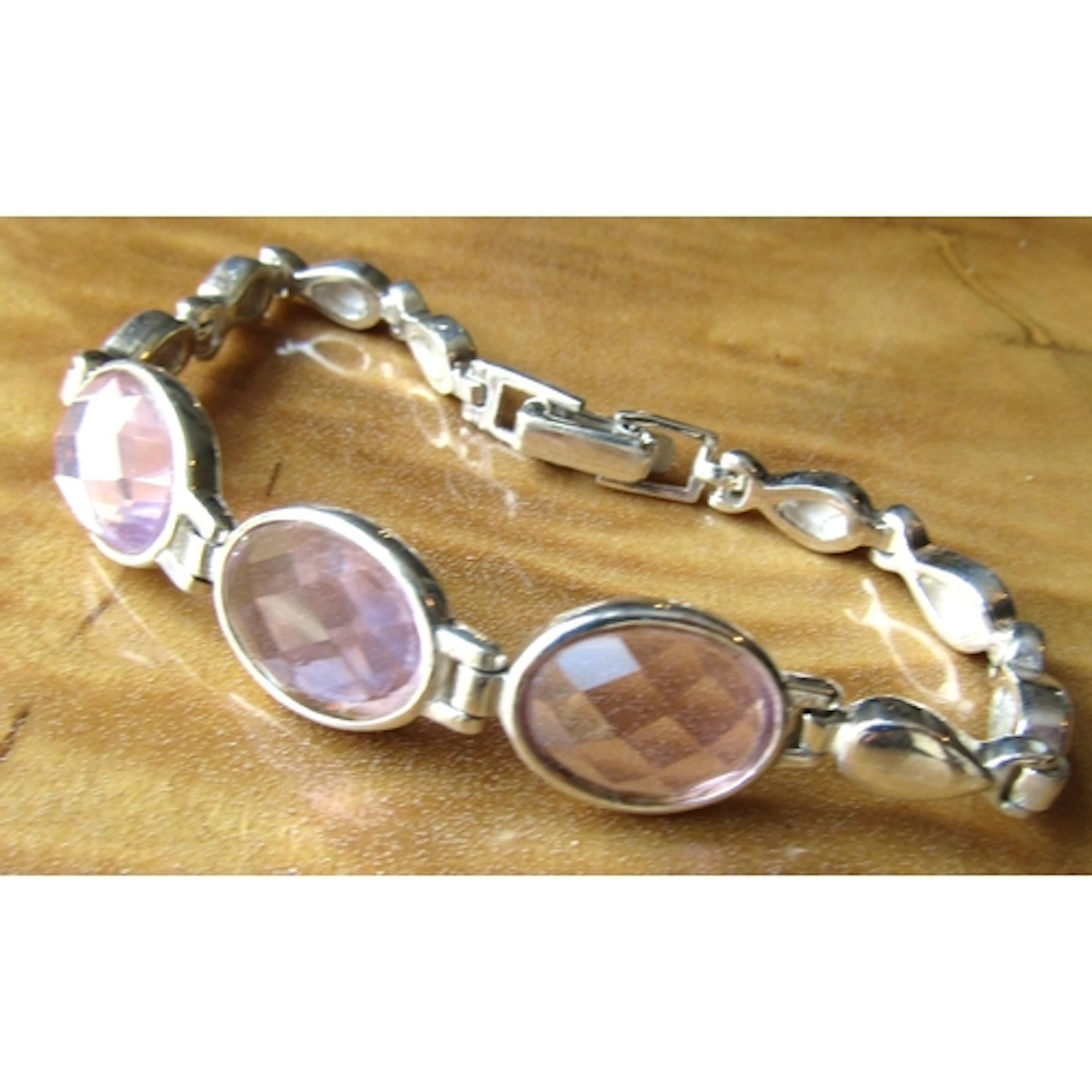 Imatus Inset Ladies Silver Bracelet Articulated Form Attract...