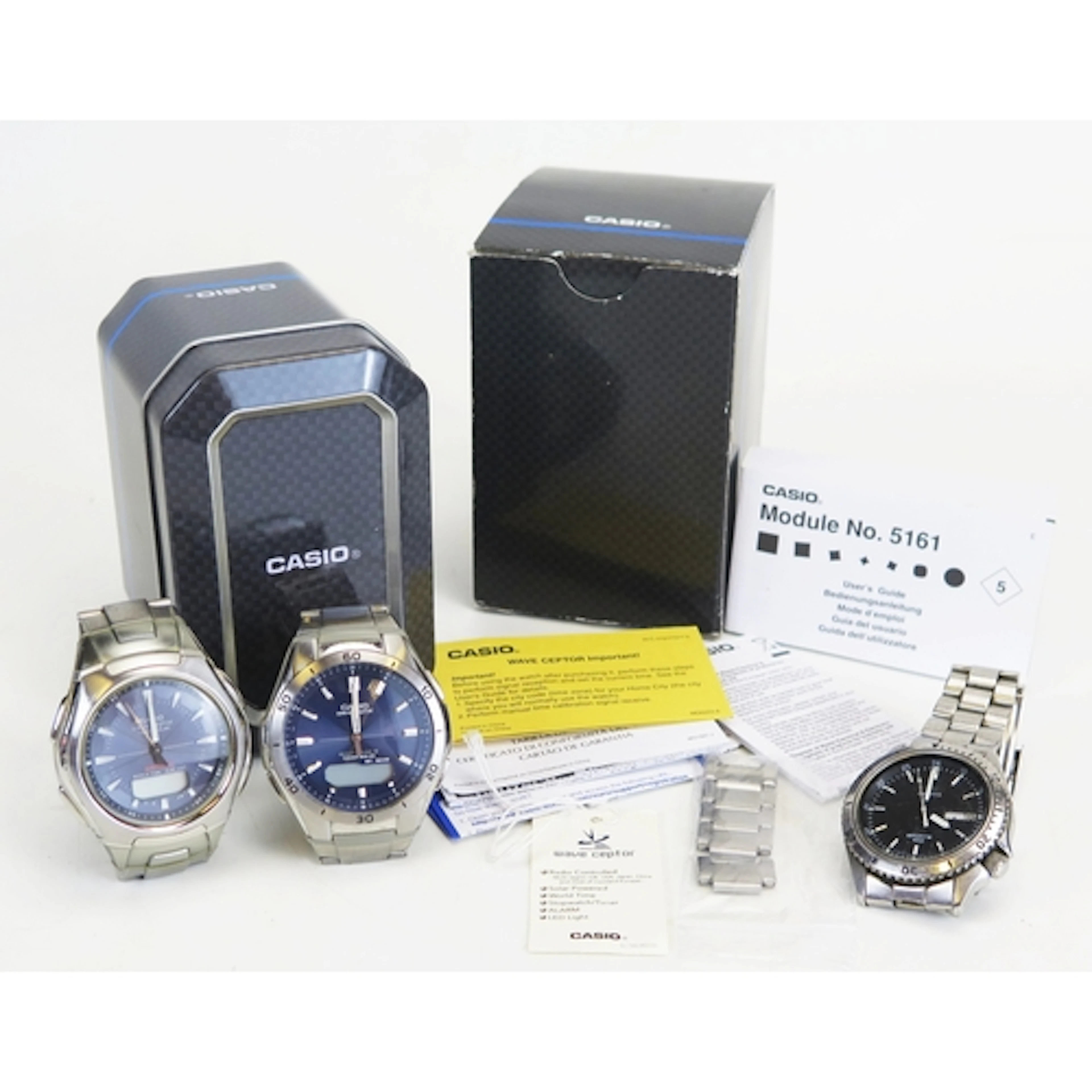 Two gent's Casio and a Seiko quartz wristwatches. Needing ba...