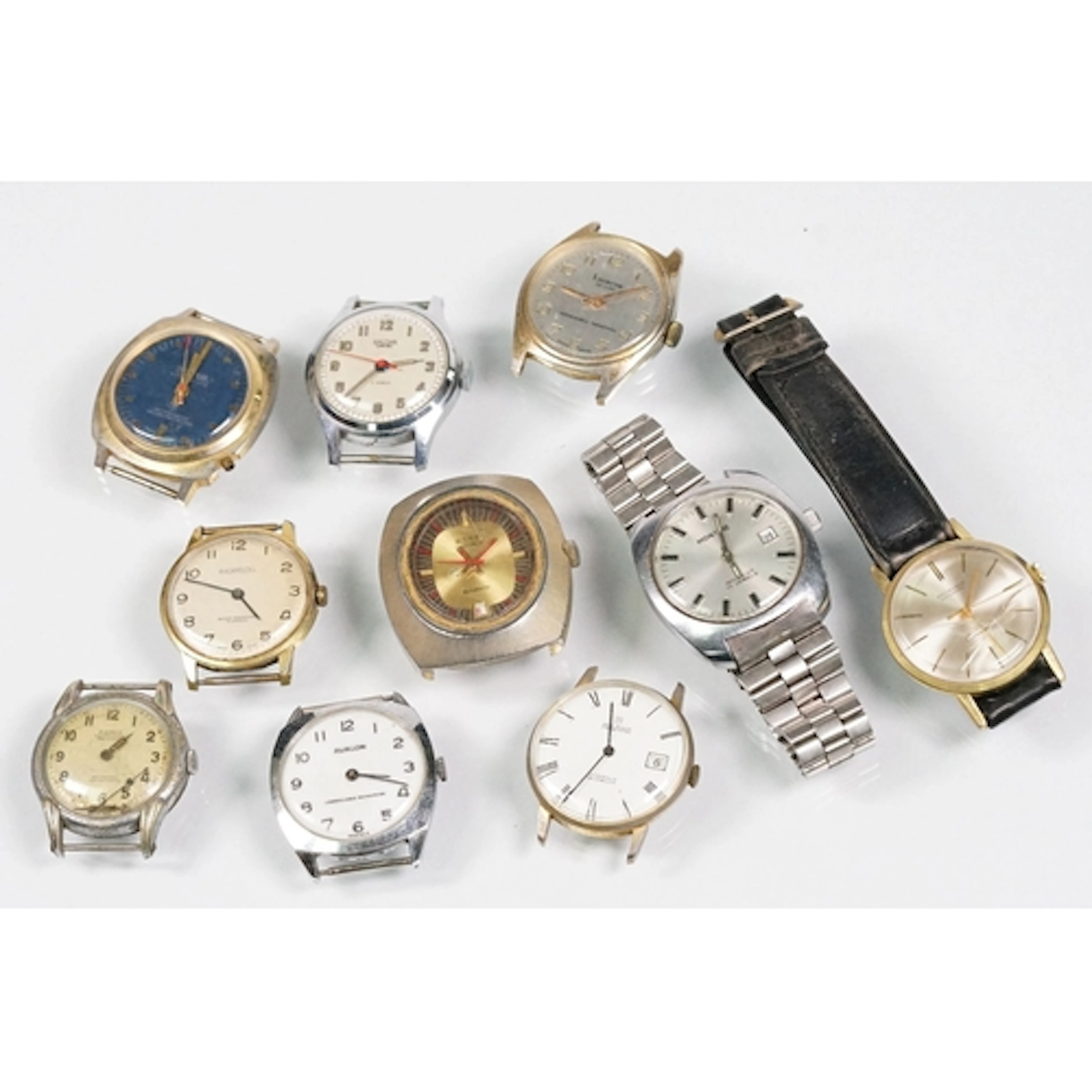A collection of ten vintage gents watches to include Ingerso...