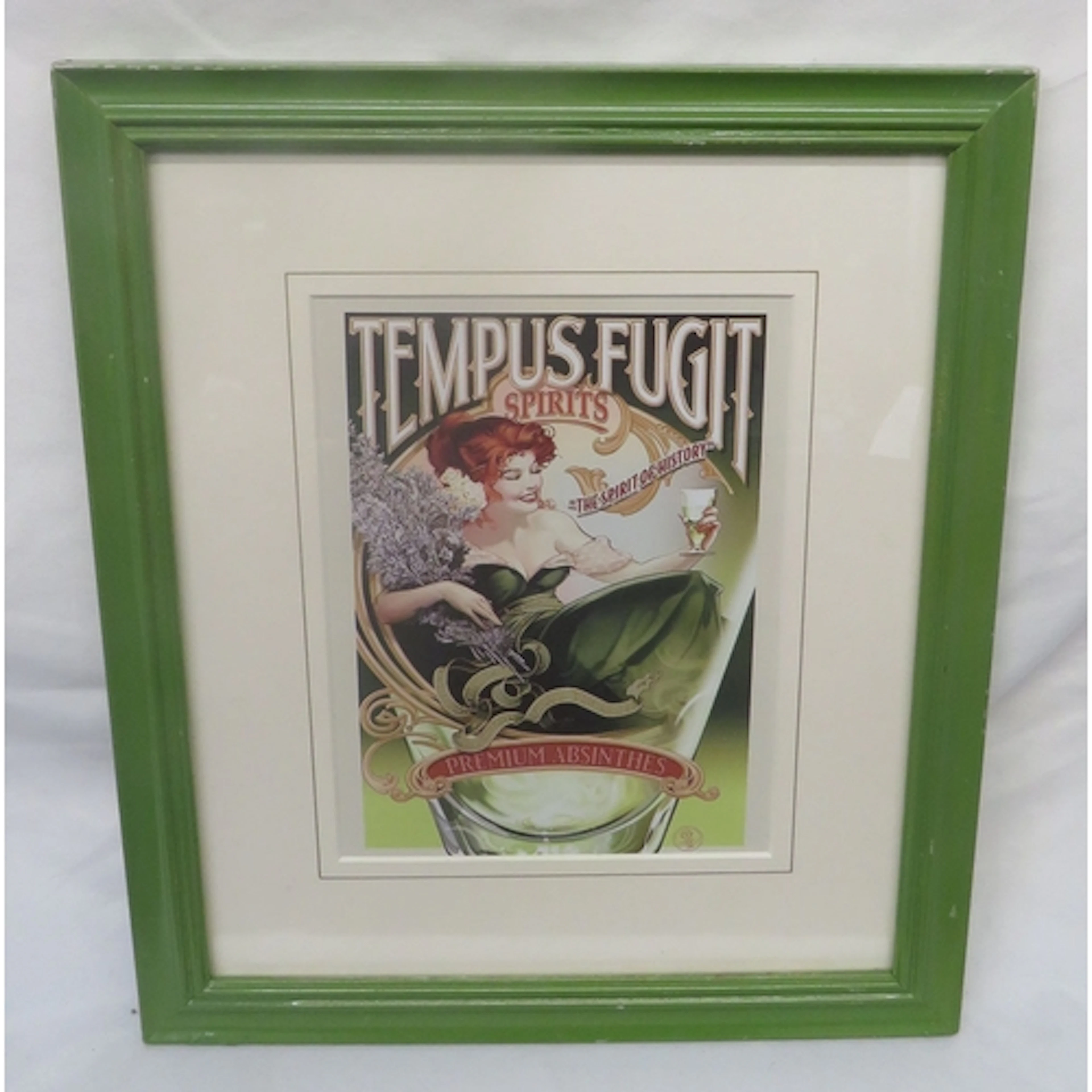 F/g Advertising Print 'Tempus Fugit Absinthes' 35cm x 29cm (...