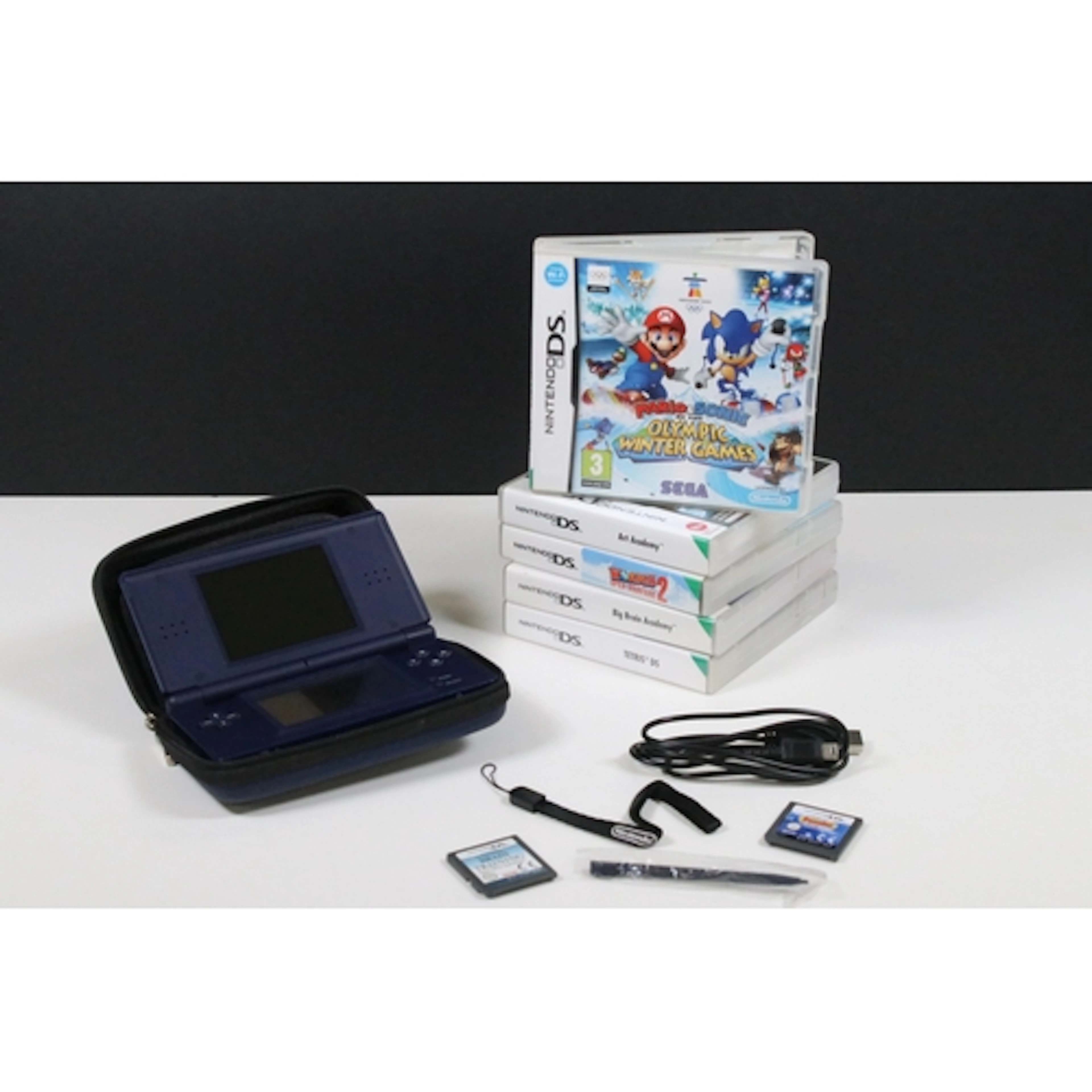Gaming - Nintendo DS Lite handheld games console in dark blu...