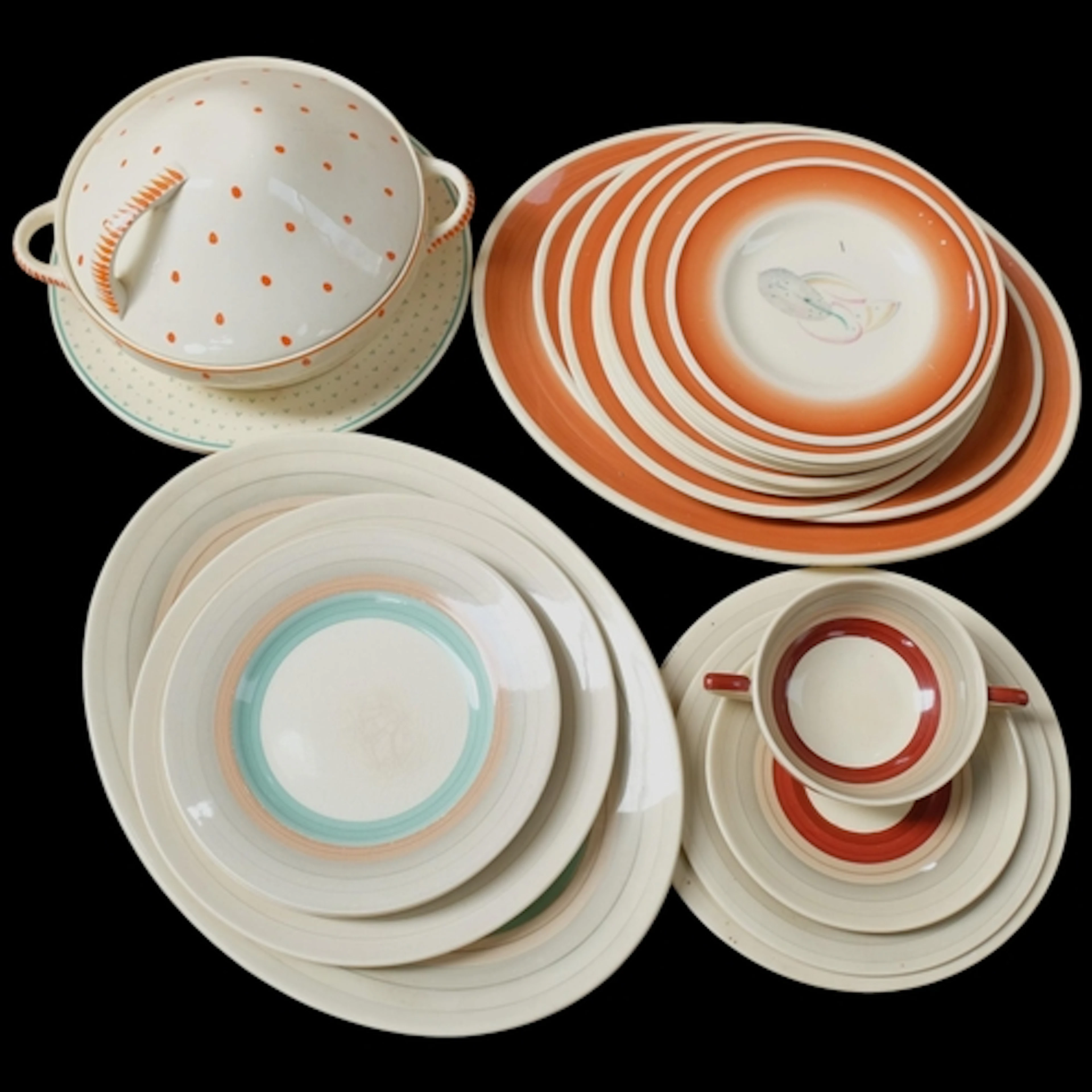 A collection of various Susie Cooper dinnerware, including G...
