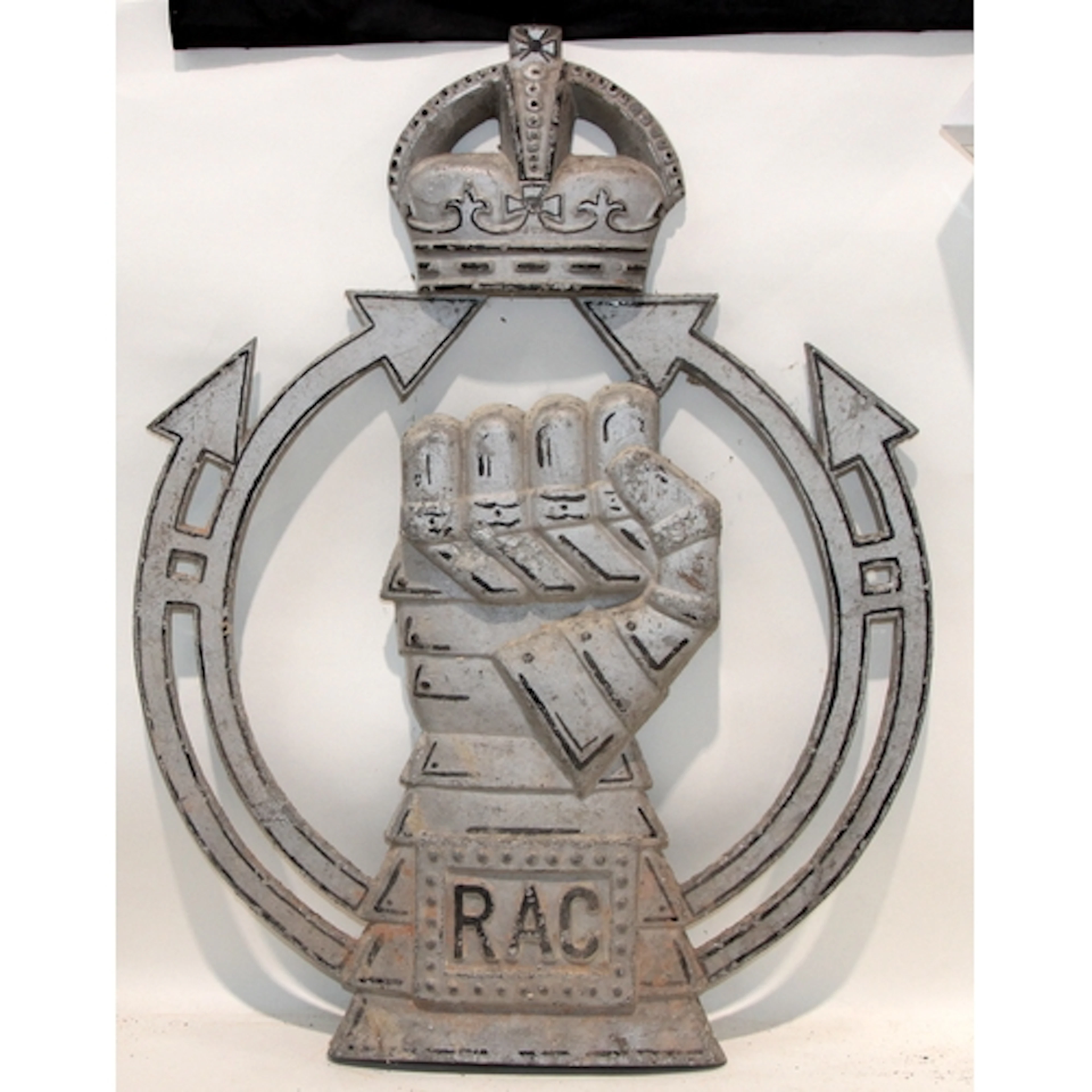 Vintage militaria: Royal Armoured Corps large cast aluminium...