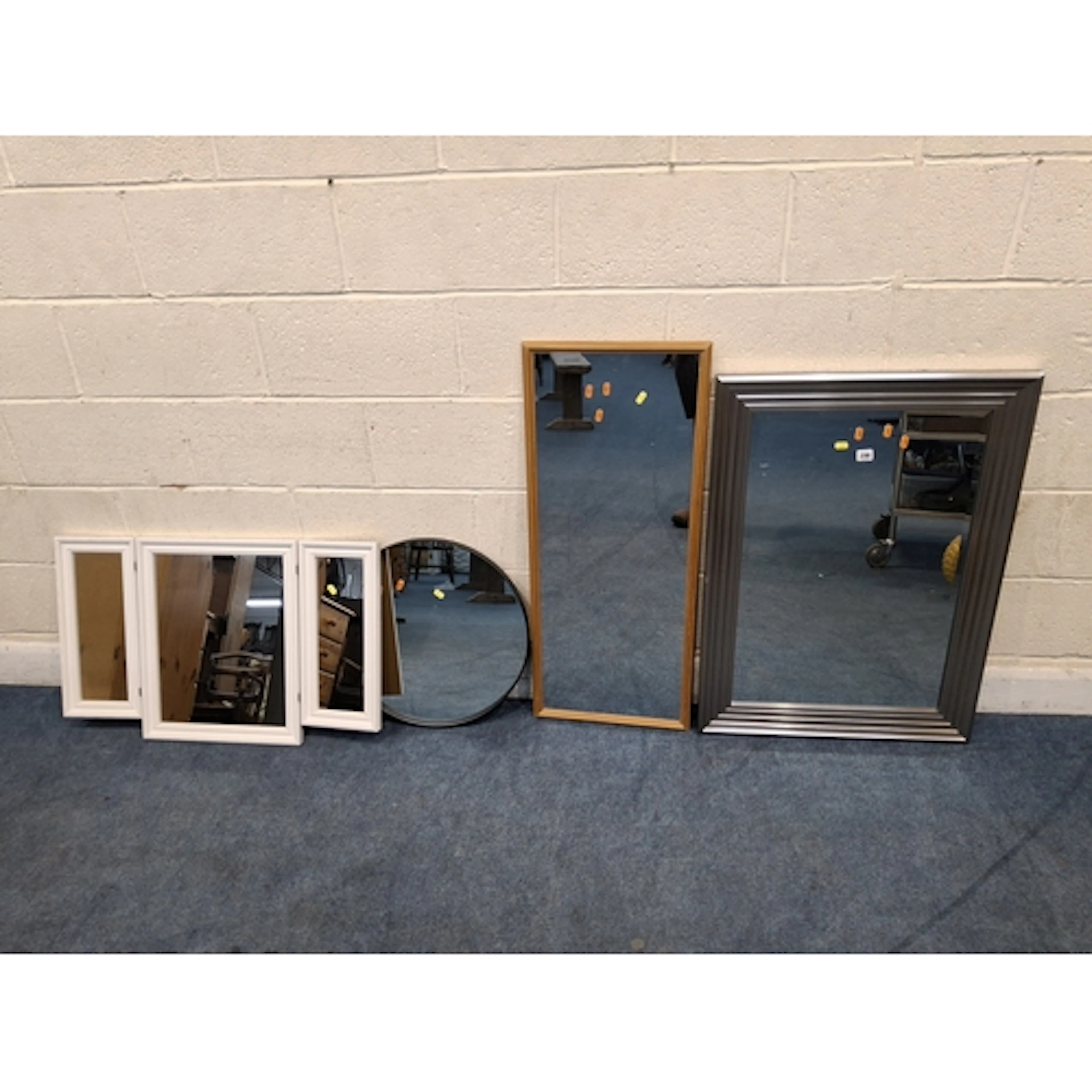 FOUR MIRRORS, varying in shape, size, style, etc, condition ...
