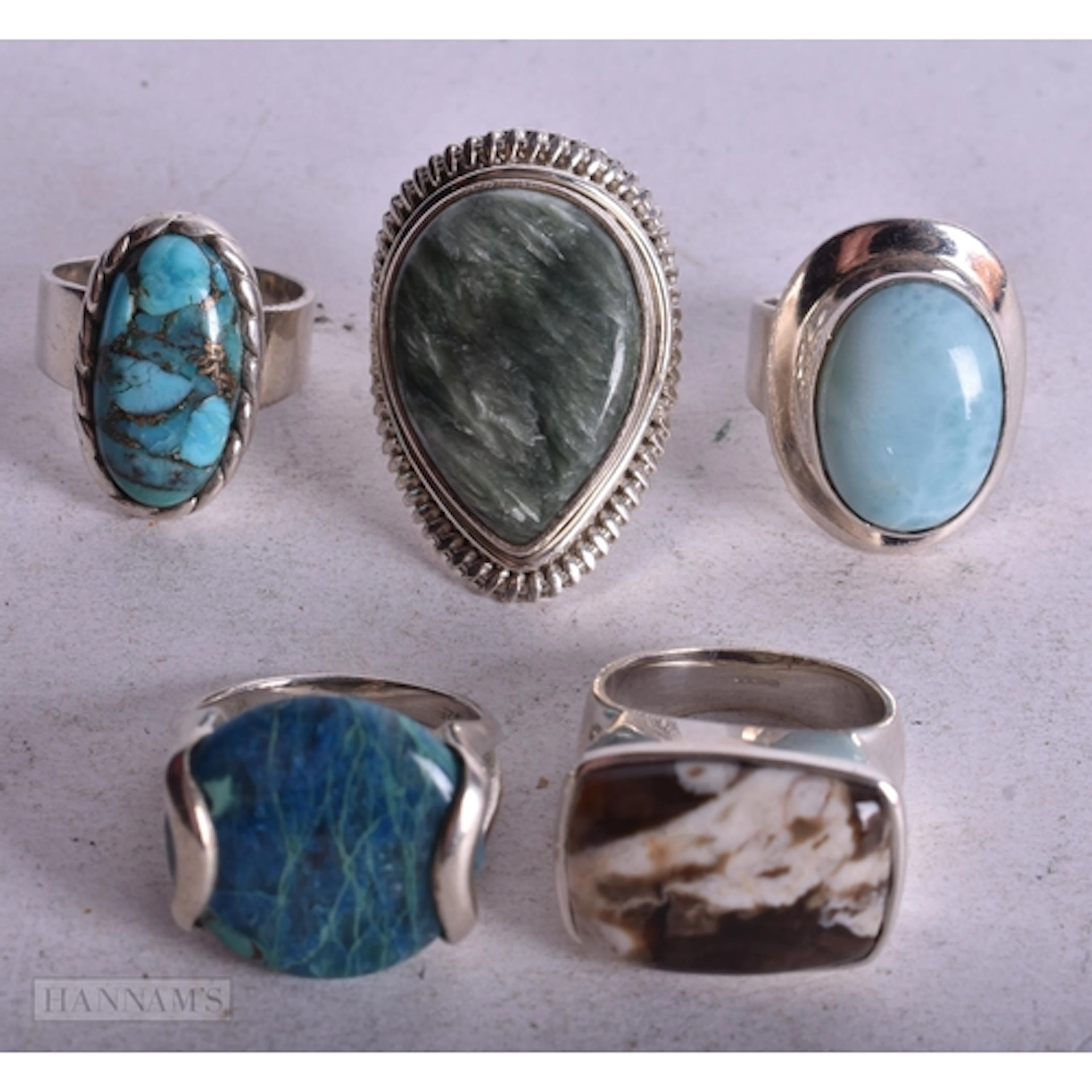 Collection of Sterling Silver TGGC Rings inc. Turquoise, Ser...