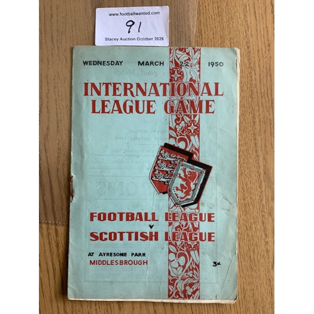 49/50 Football League v Scottish League Football Programme: ...