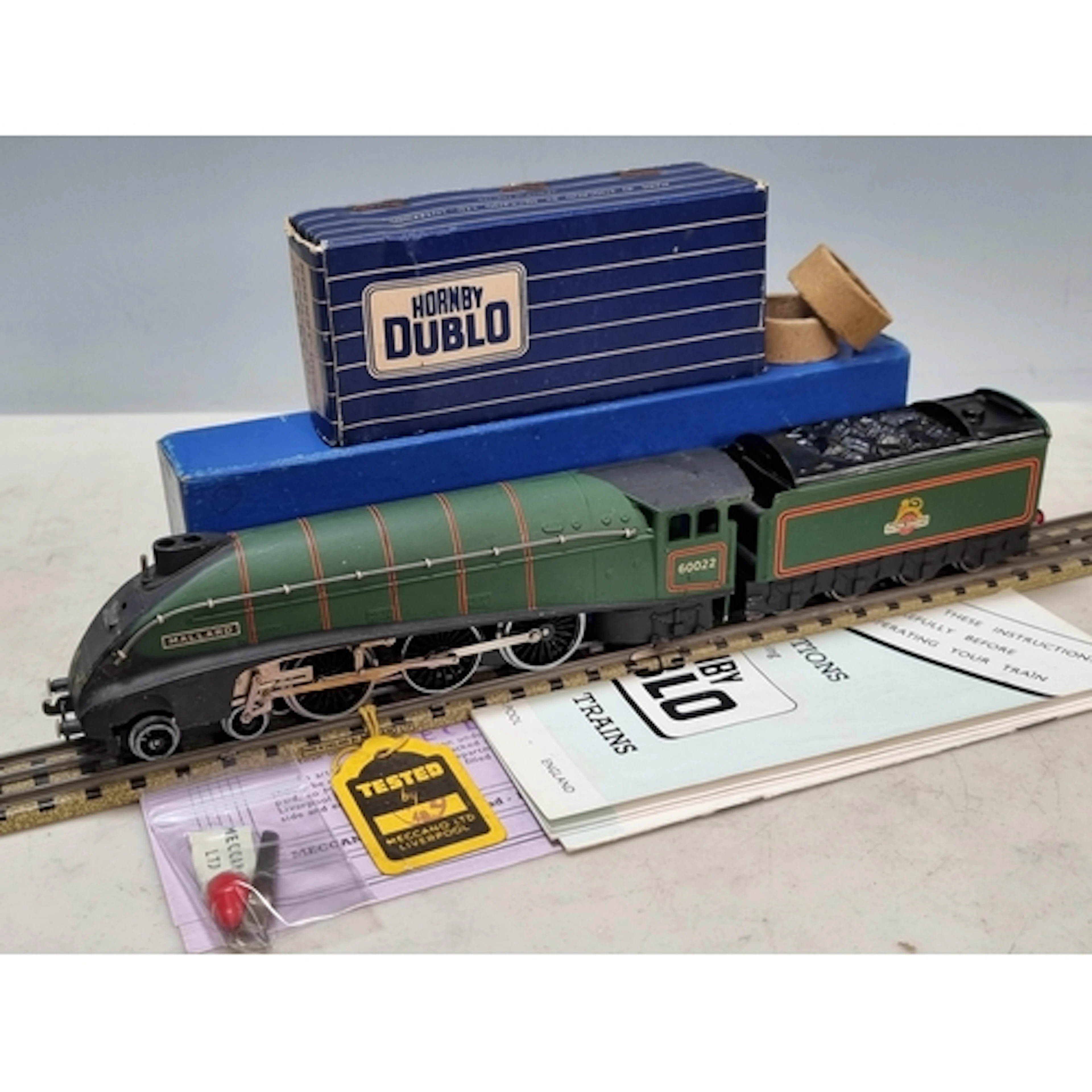 A boxed Hornby Dublo L11 'Mallard' Locomotive, Mazac version...