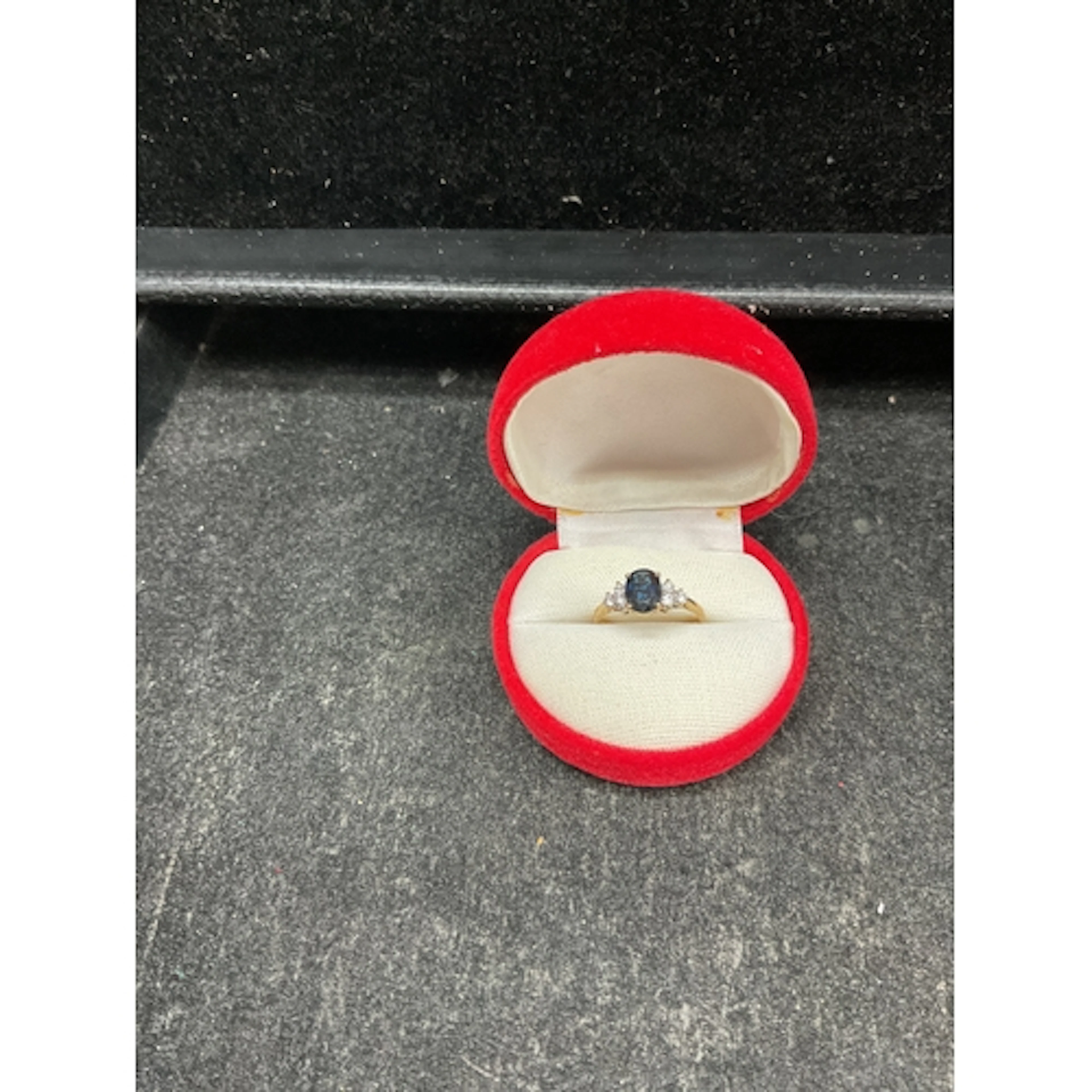 Large cornflower blue Sapphire and Diamond dress ring in 18 ...