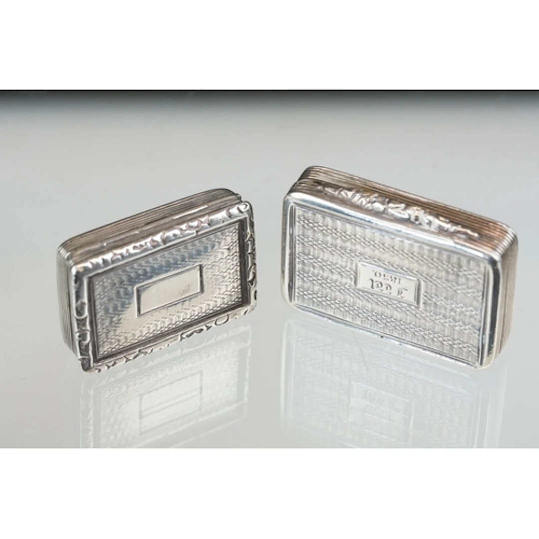Georgian silver snuff box, with engine turned decoration, th...