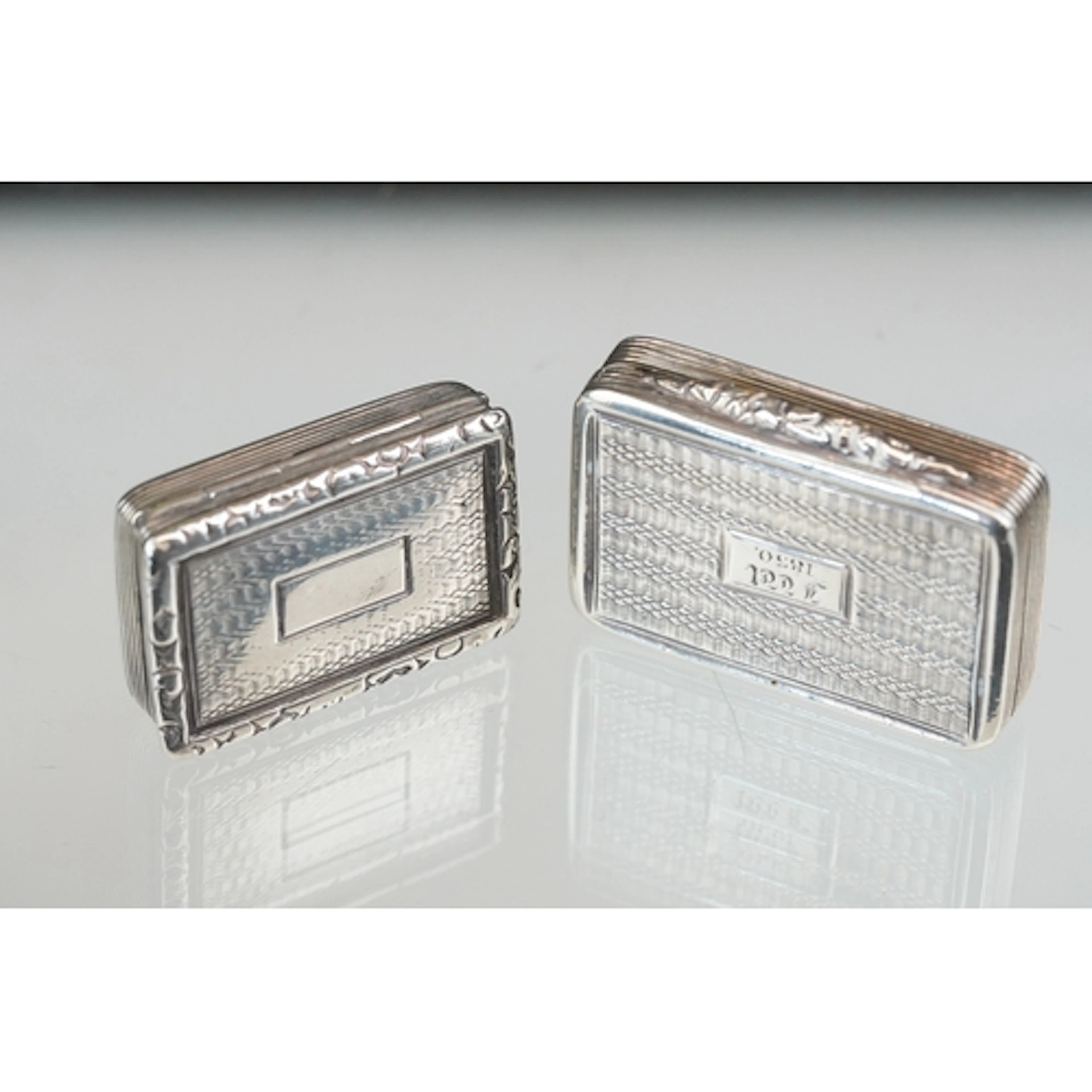 Georgian silver snuff box, with engine turned decoration, th...