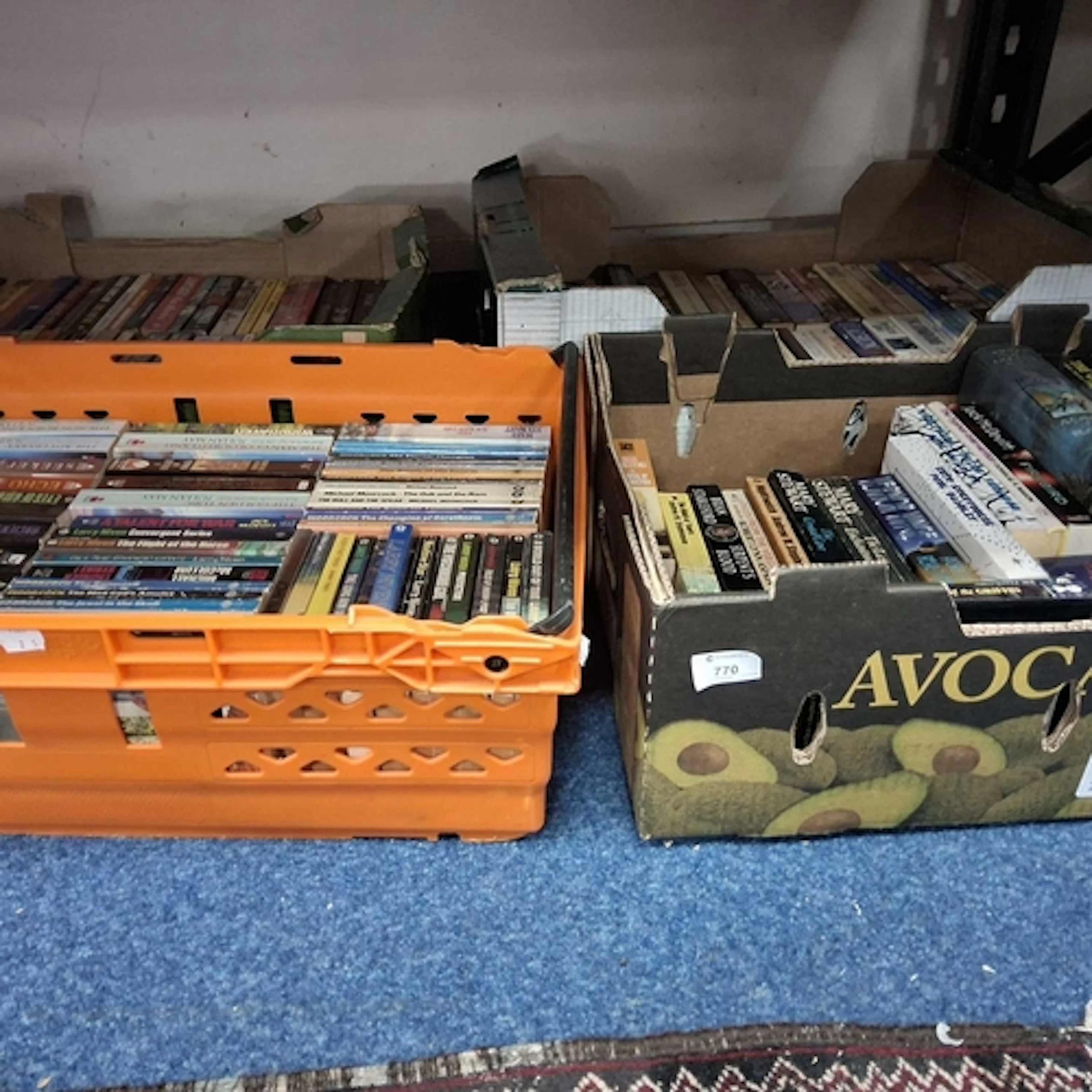 FOUR BOXES OF SCIENCE FICTION AND FANTASY BOOKS comprising a...