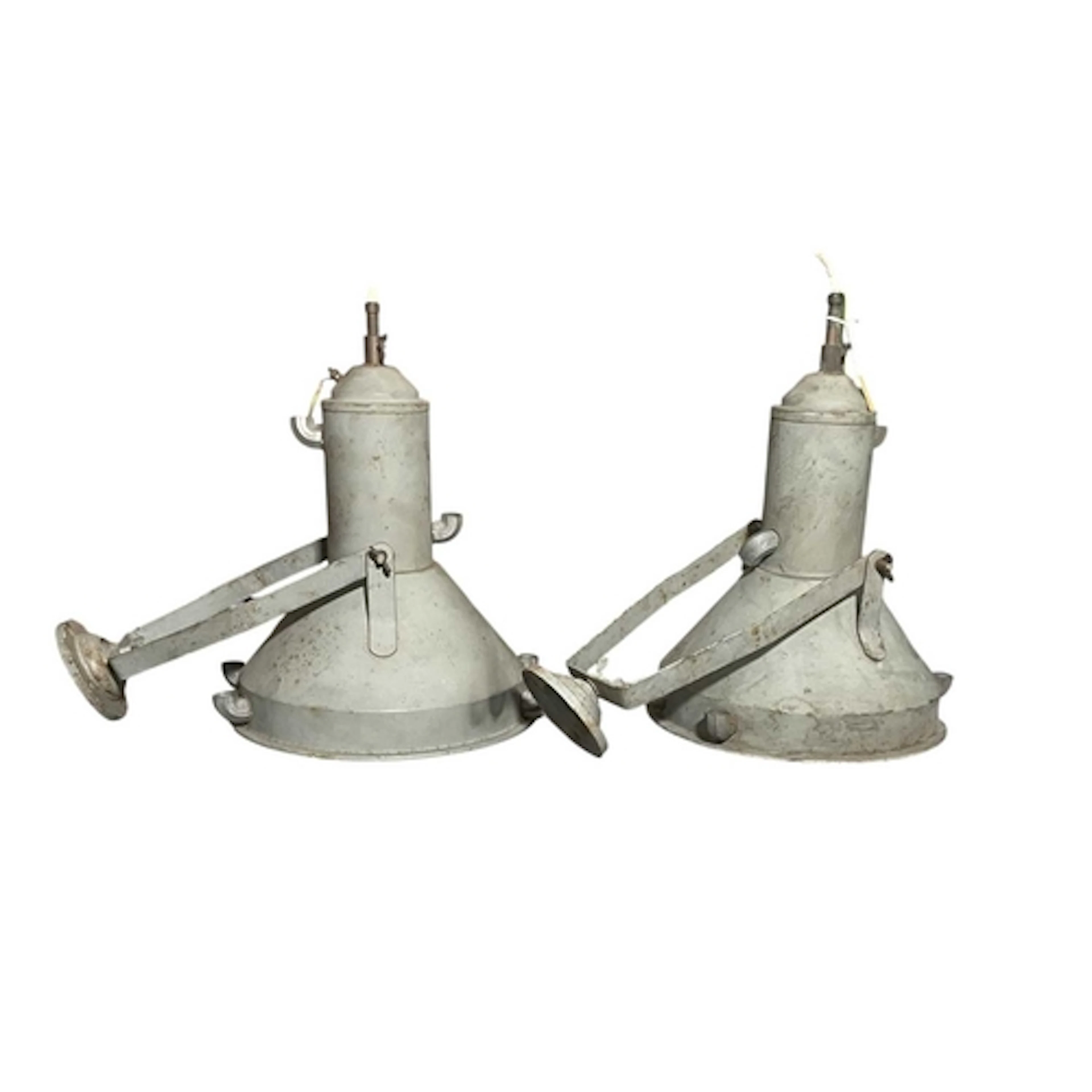 A pair of vintage mid 20th century industrial / factory spot...