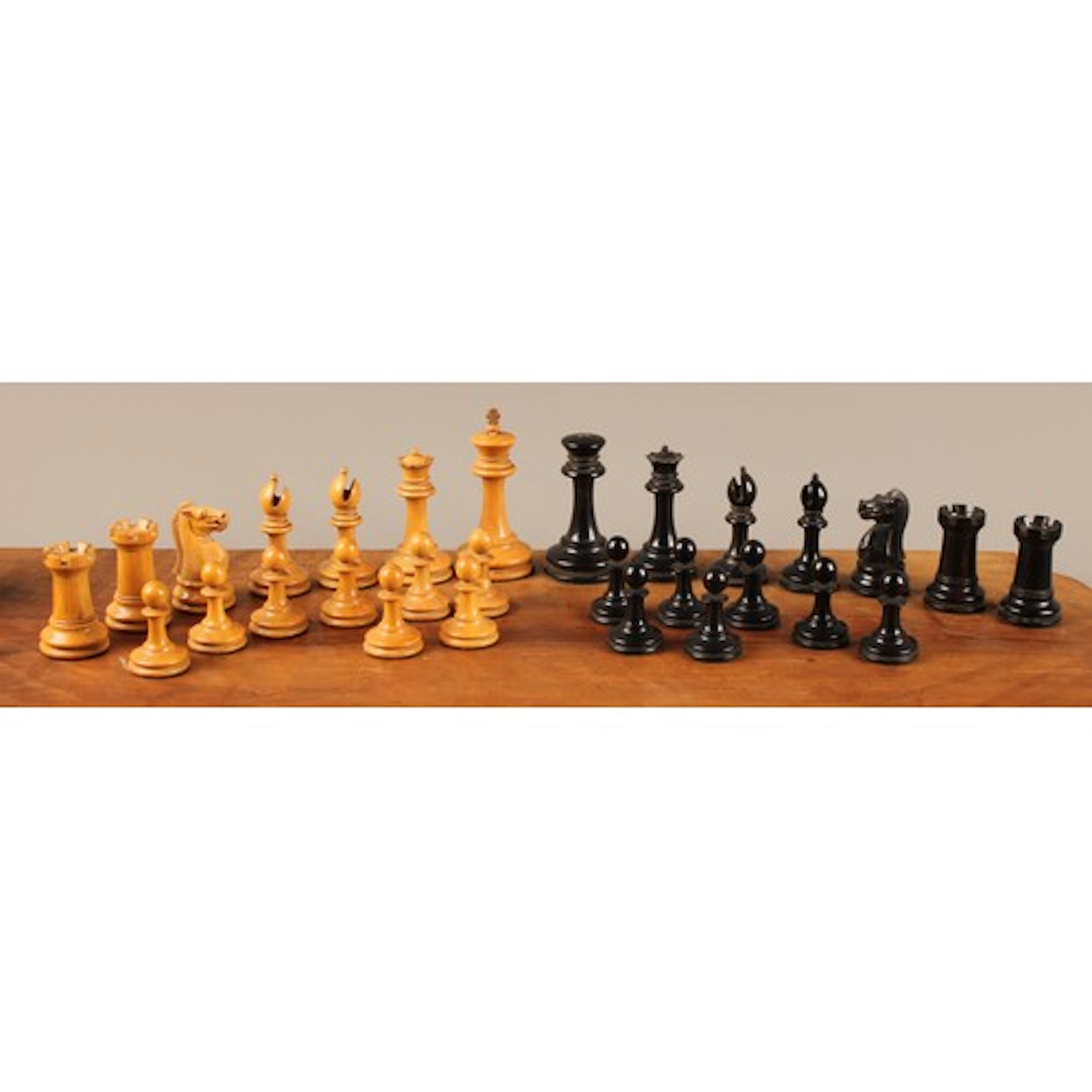 An early 20th century part set of boxwood and ebonised Staun...
