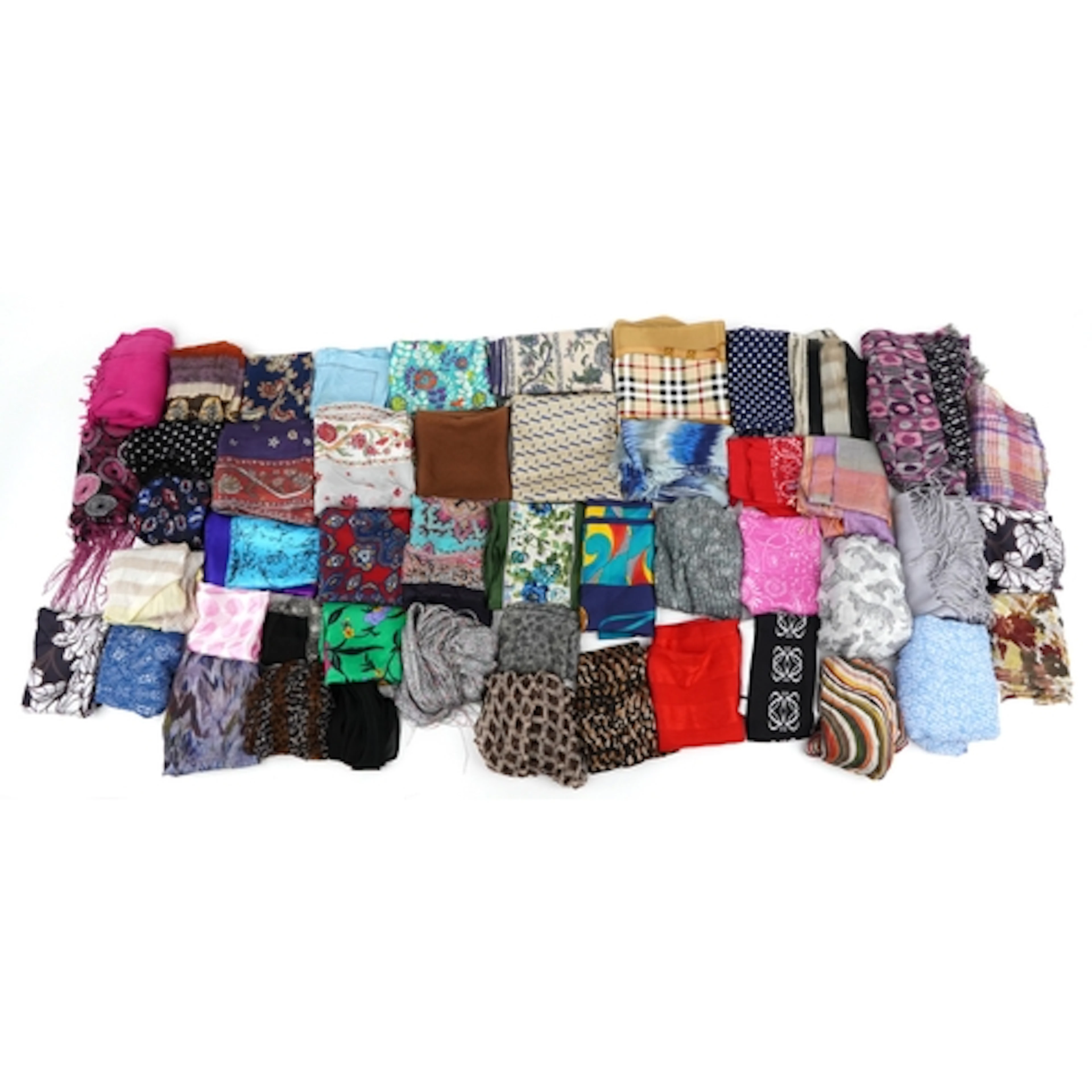 Vintage and later scarves and handkerchiefs, some silk, incl...