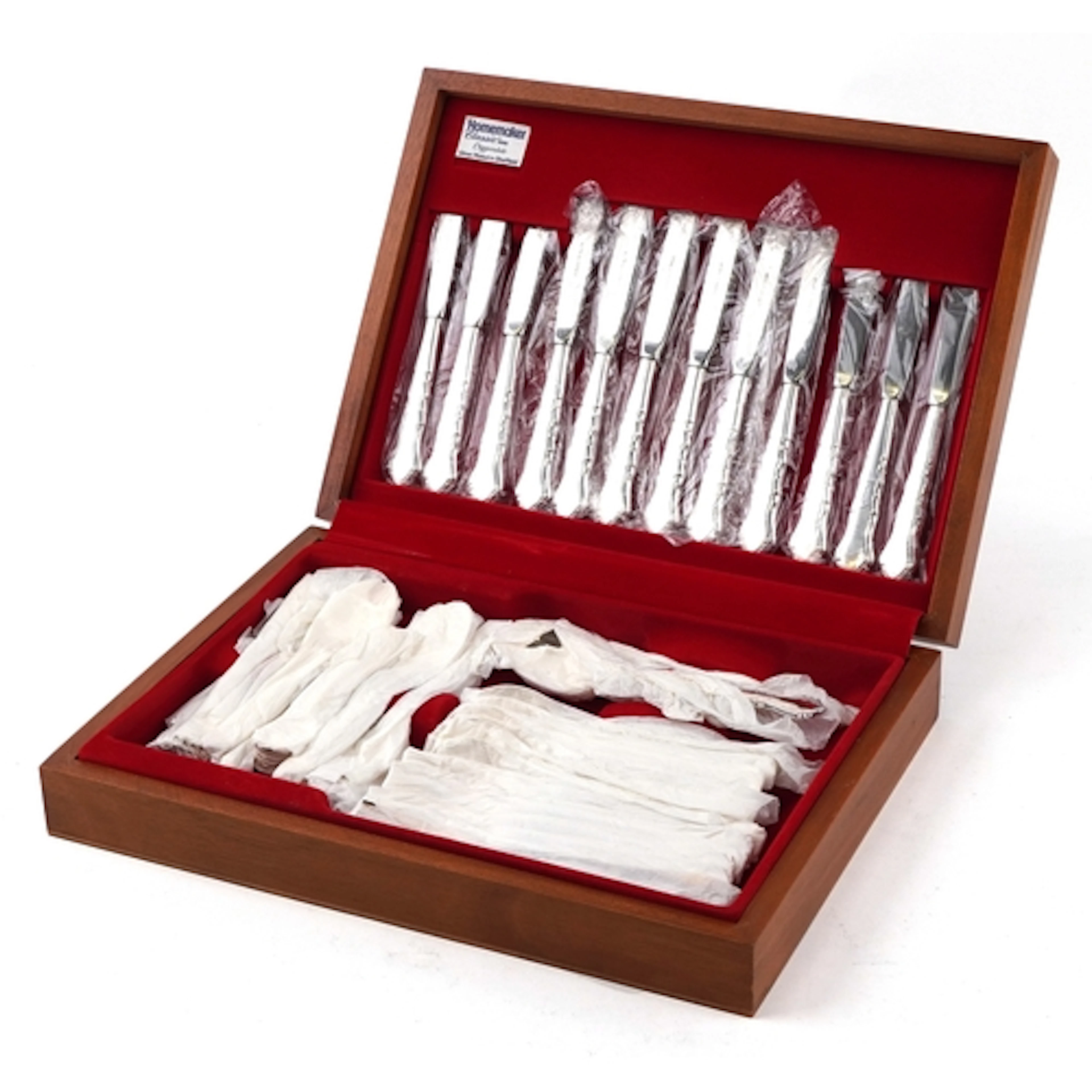 Teak canteen of Homemaker Classic by Viners silver plated cu...