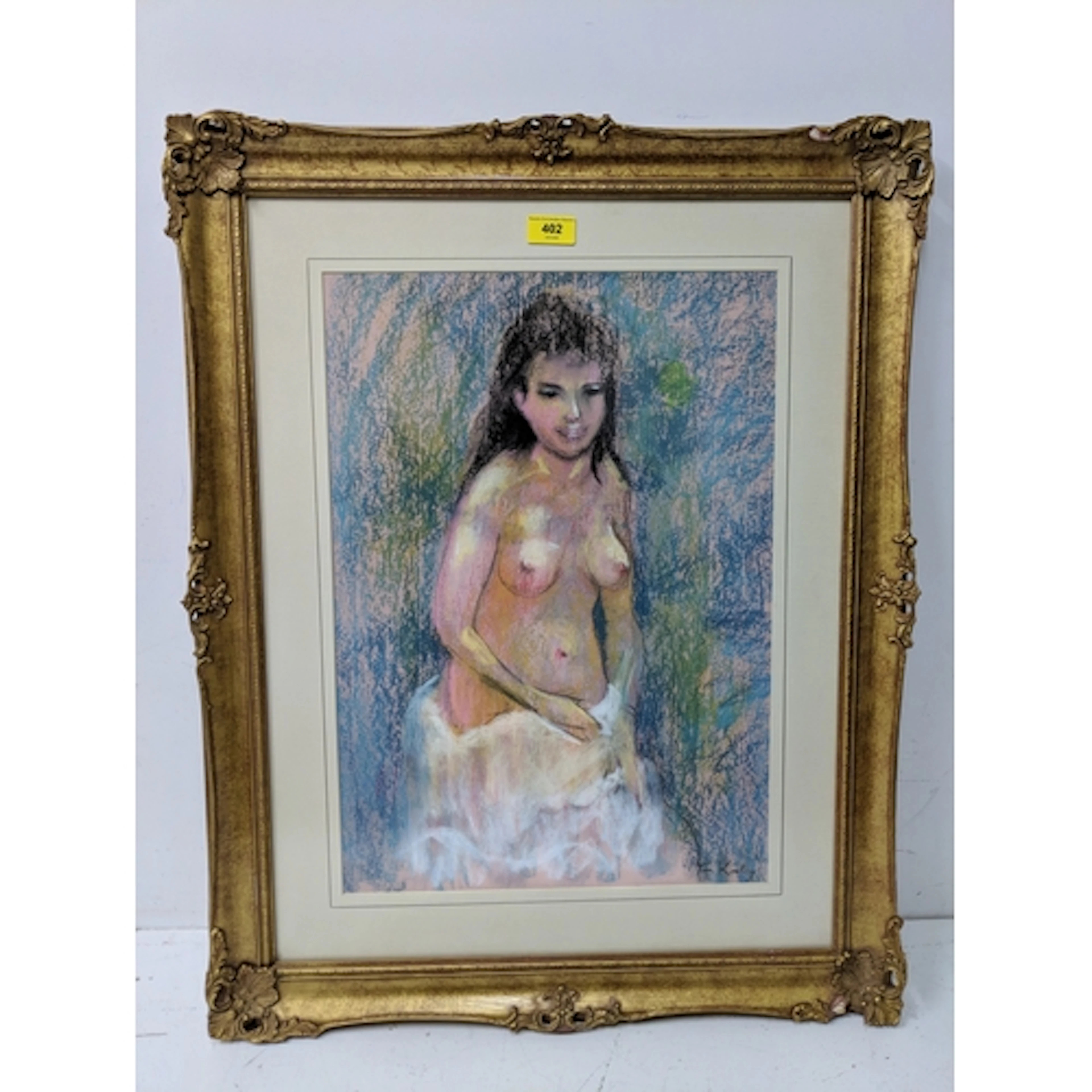 Tom Keating - a nude portrait pastel, signed, 51cm x 36cm, f...