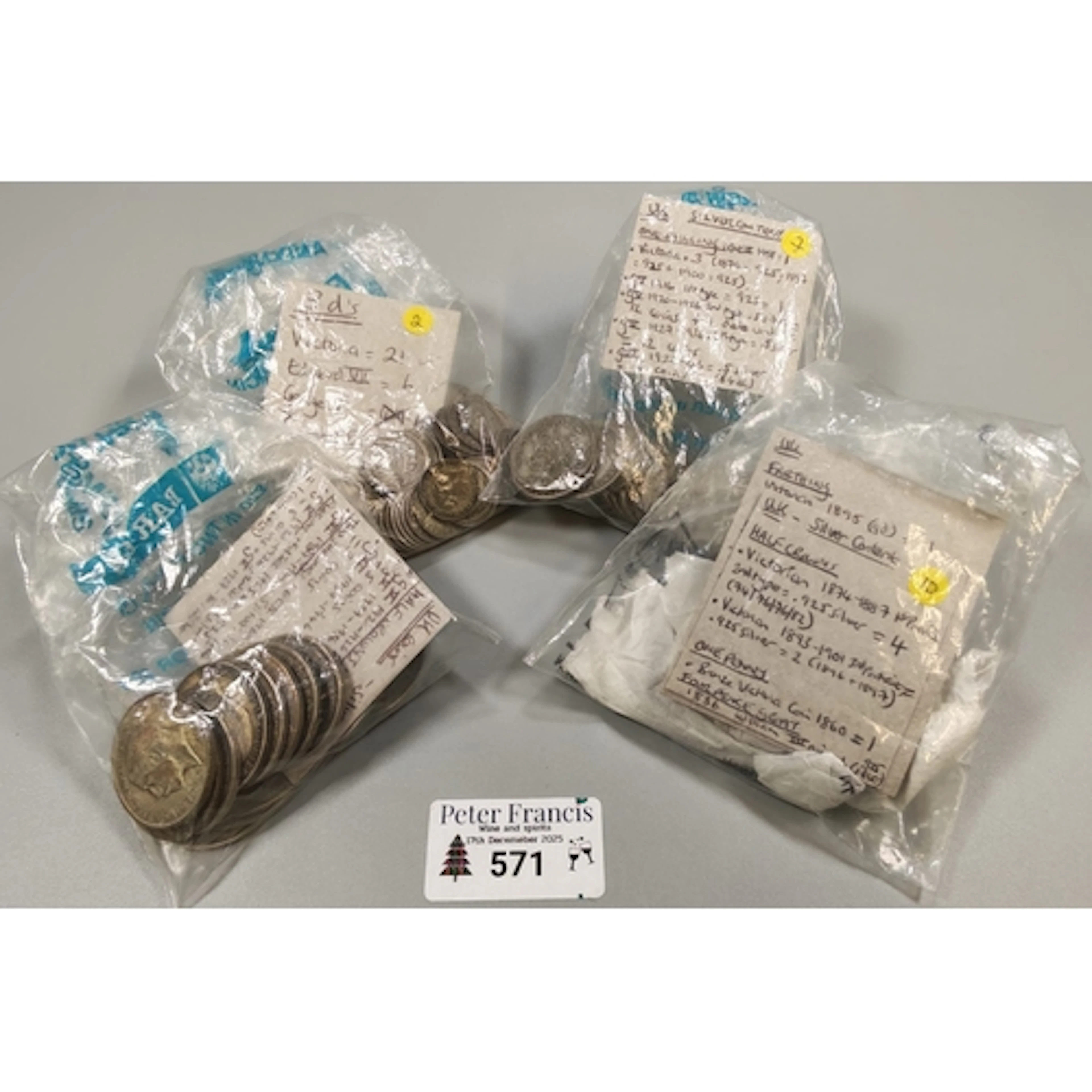 A bag of silver GB coinage to include: shillings, three penn...