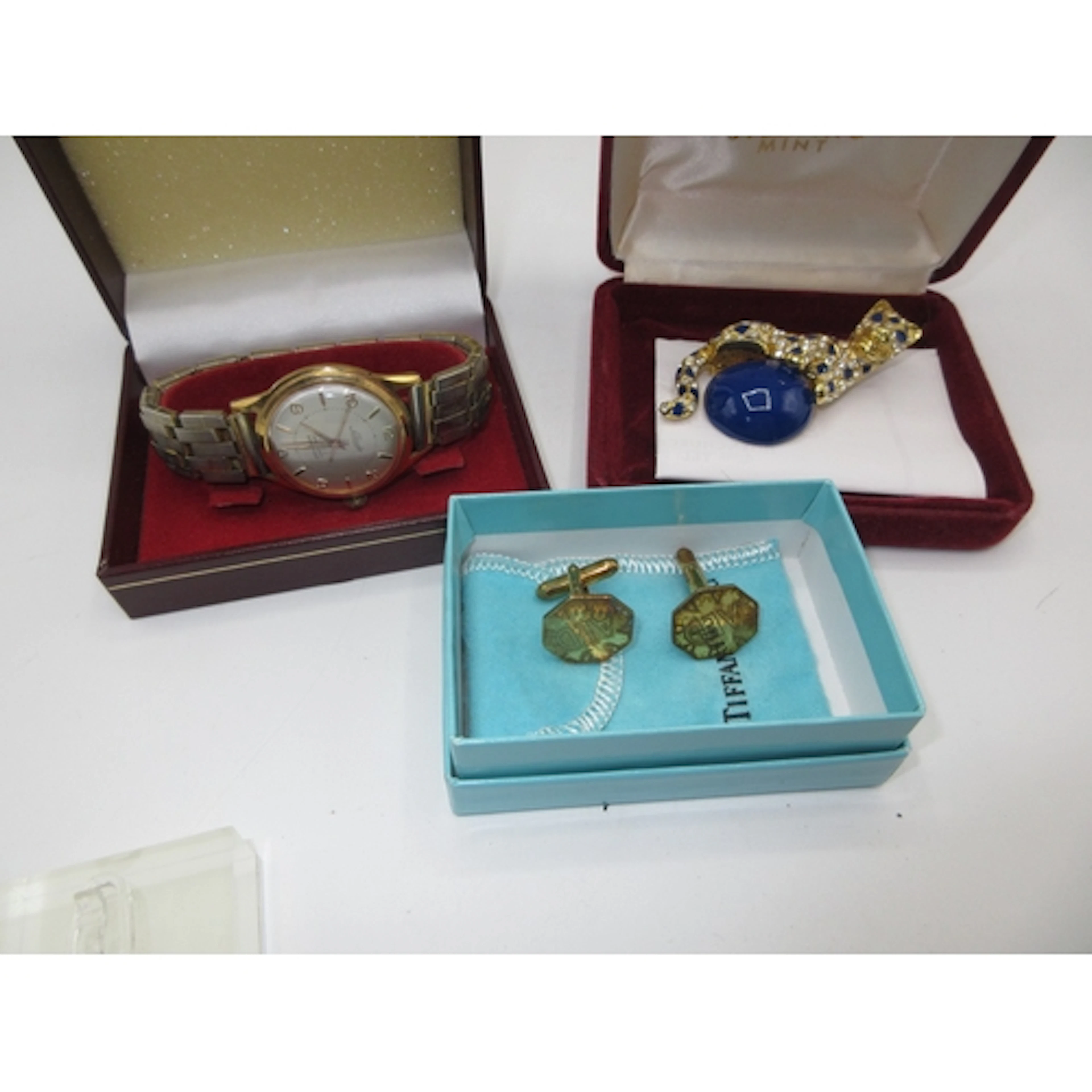 Gents Lorando Watch, Sterling Mint Leopard Brooch and a Pair...