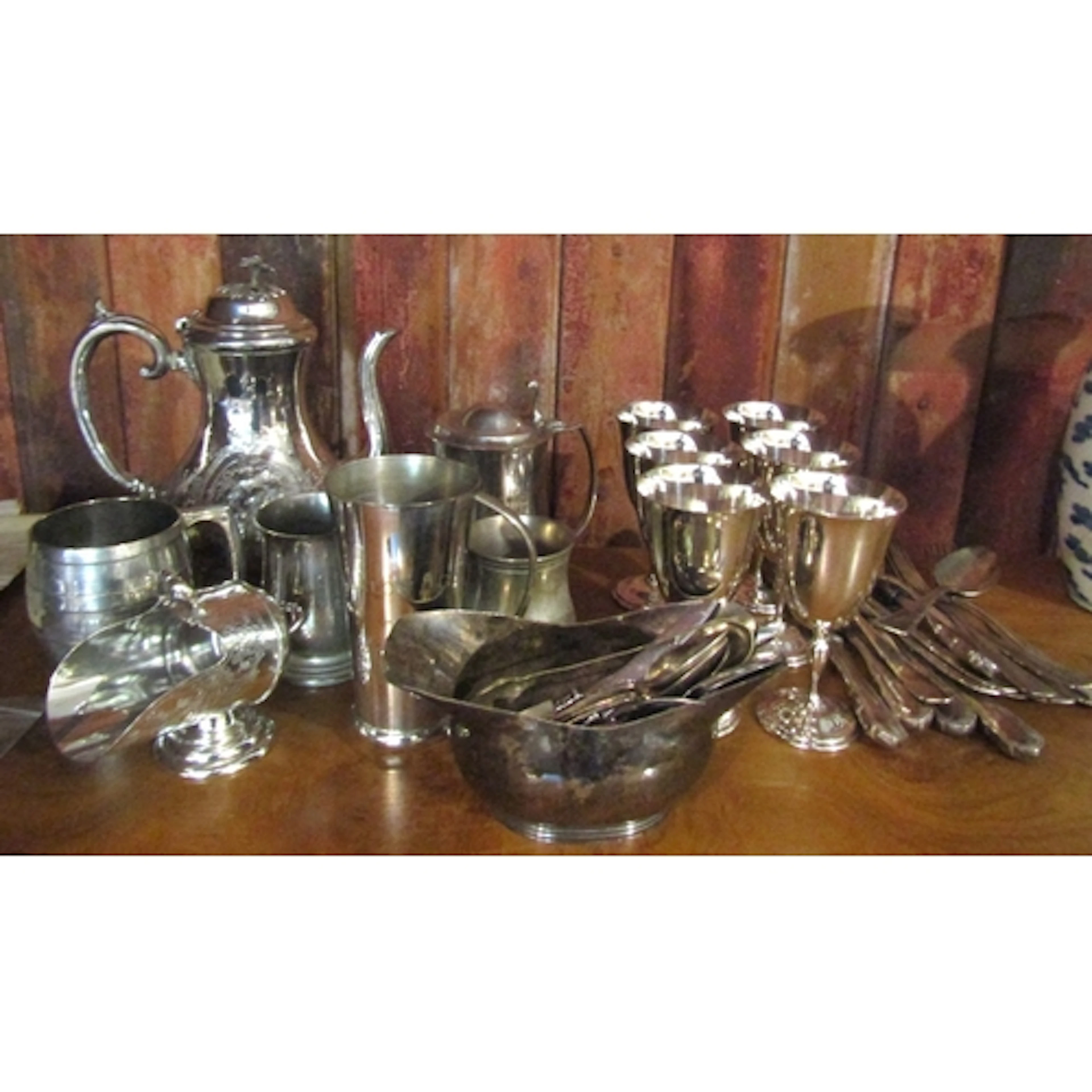 Collection of Various Silver Plate Including Coffee Pot Quan...