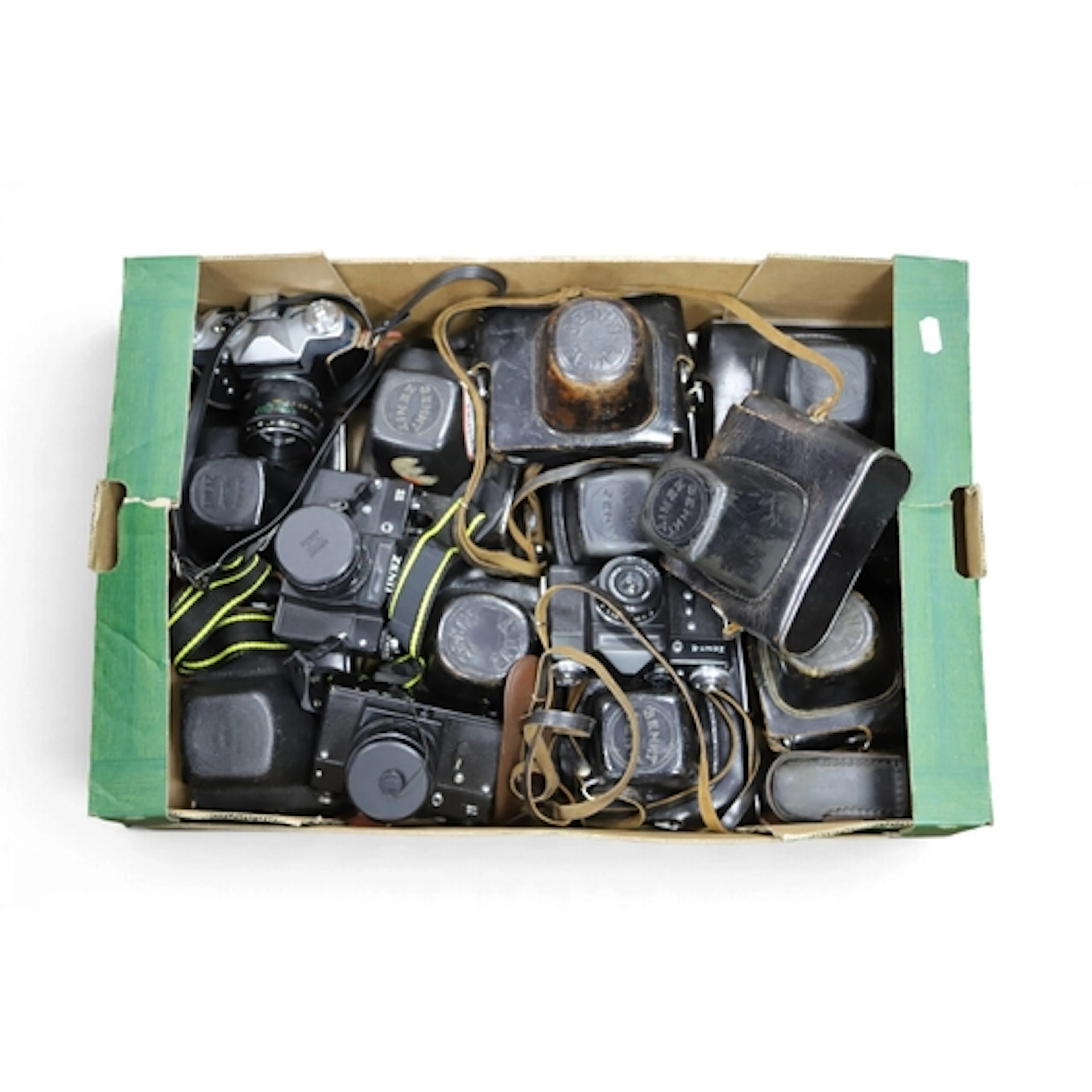 A large collection of Zenit cameras to include TTL, 11, Zeni...