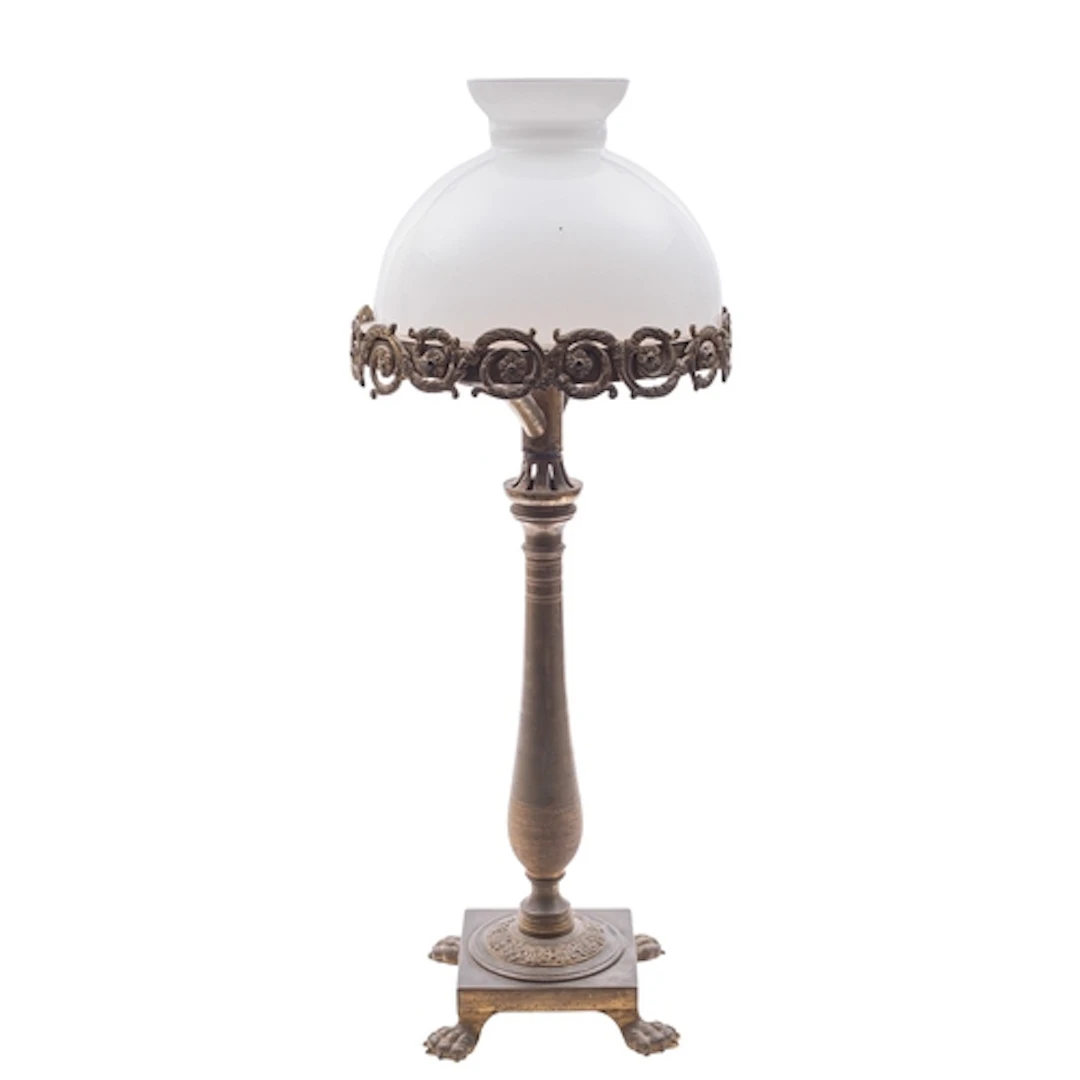 A Regency gilt bronze sinumbra table lamp, circa 1815 and la...