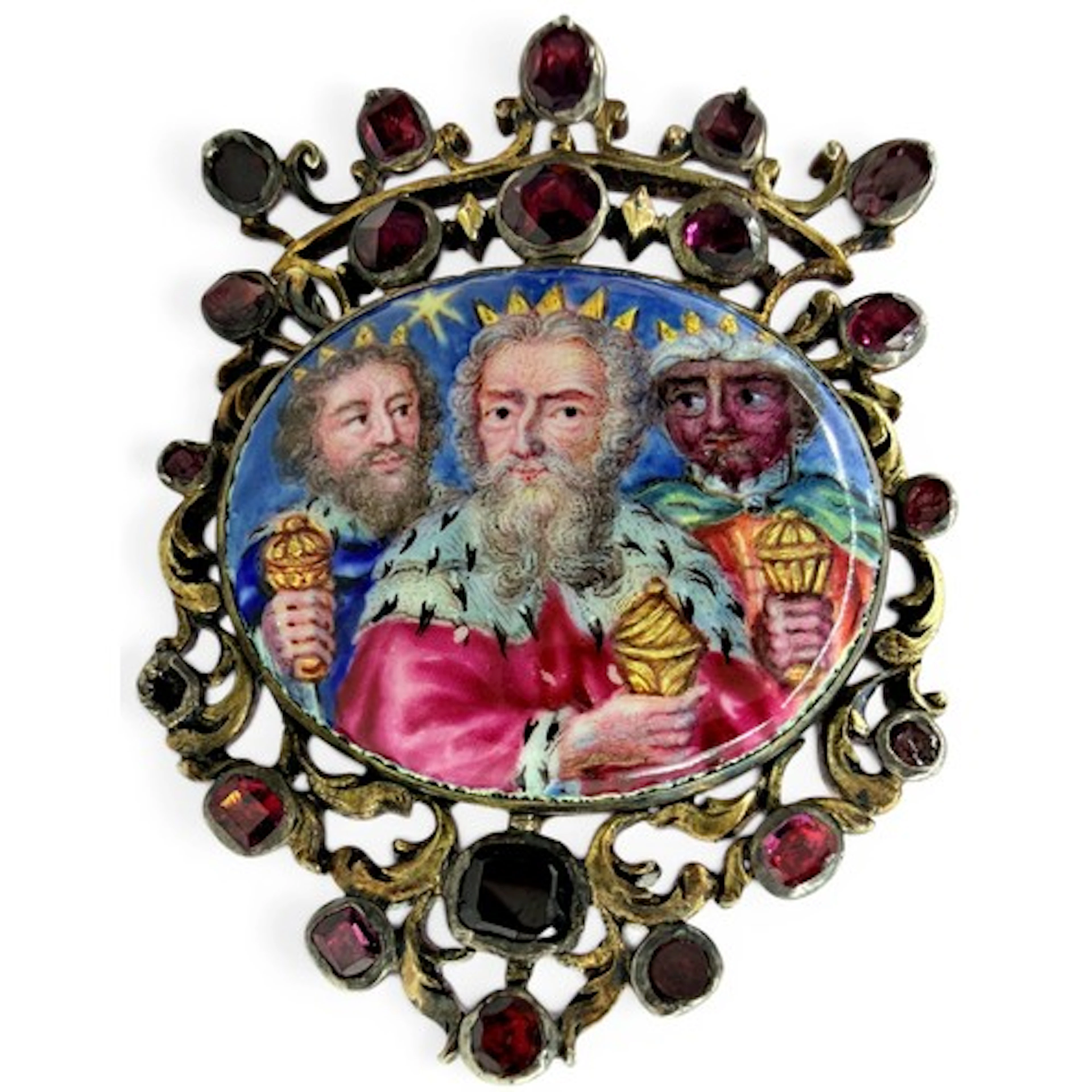 A late 17th century gold and silver jewel or brooch set with...