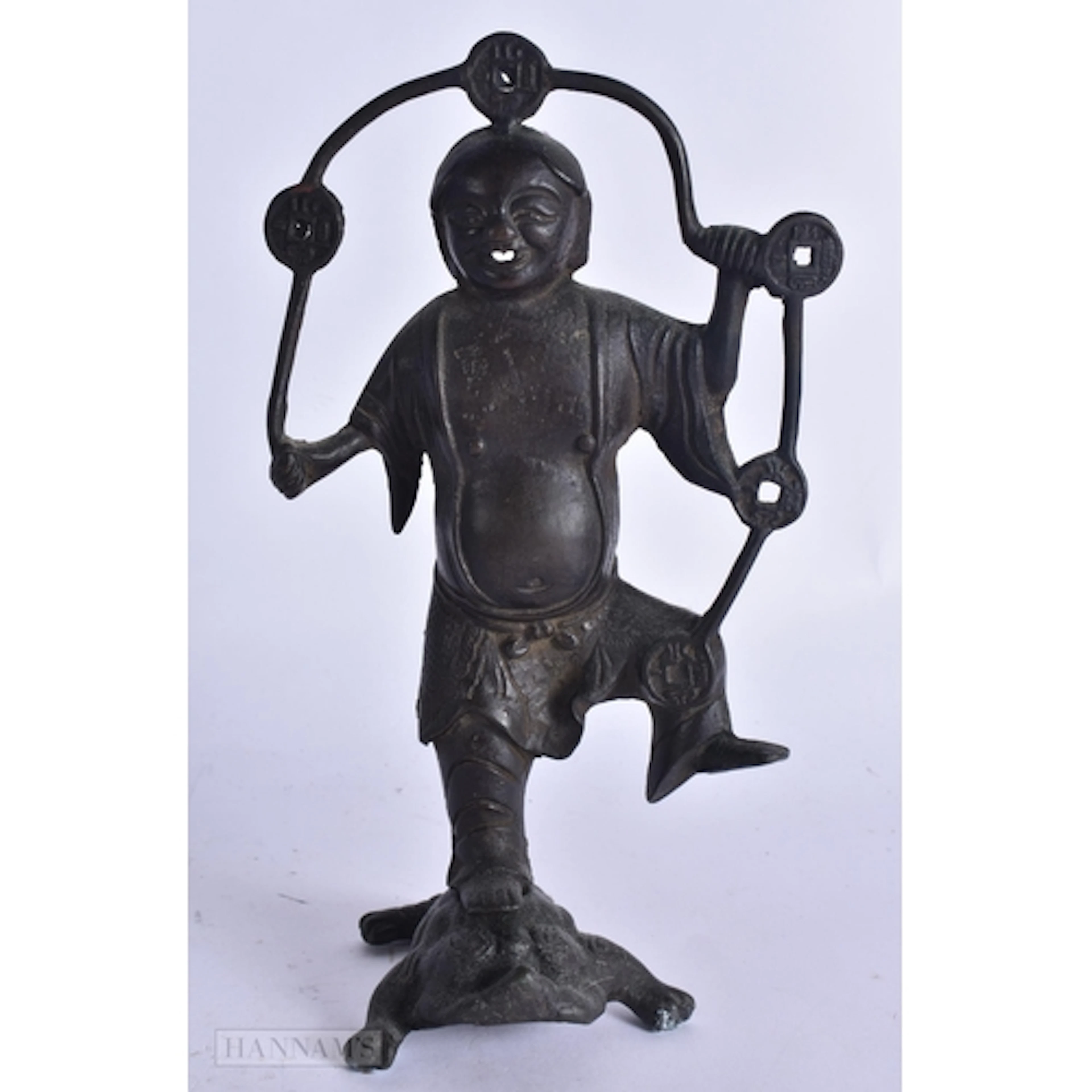 A 17TH/18TH CENTURY CHINESE BRONZE FIGURE OF THE IMMORTAL LI...