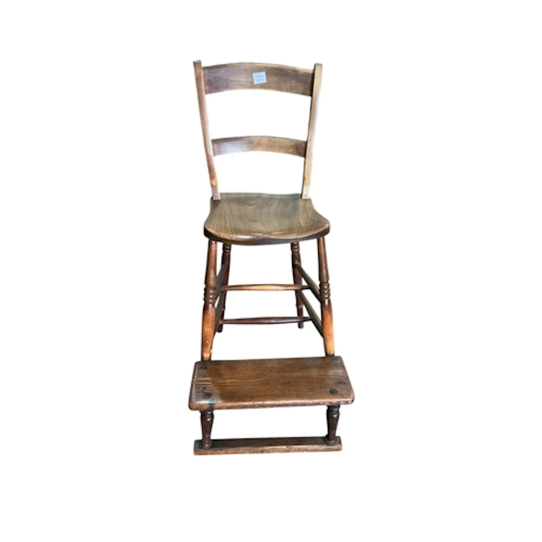 A Victorian Windsor elm and beech clerk's chair, width 50cm,...