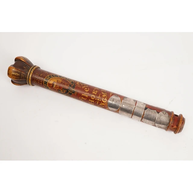 A good scarce WIVR turned wooden painted tipstave for G. Hoe...