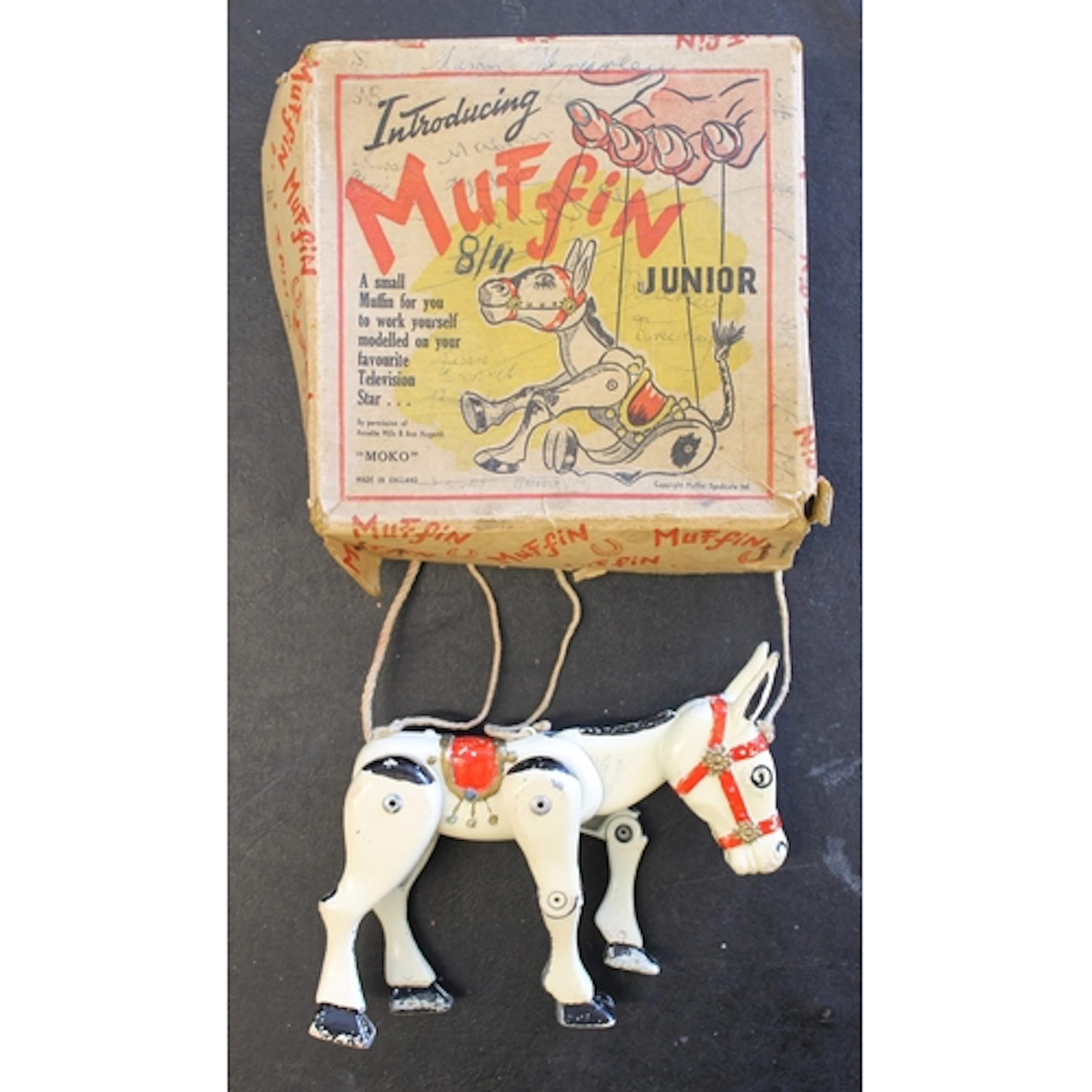 Matchbox. "MOKO" Muffin mechanical Mule puppet, strings and ...