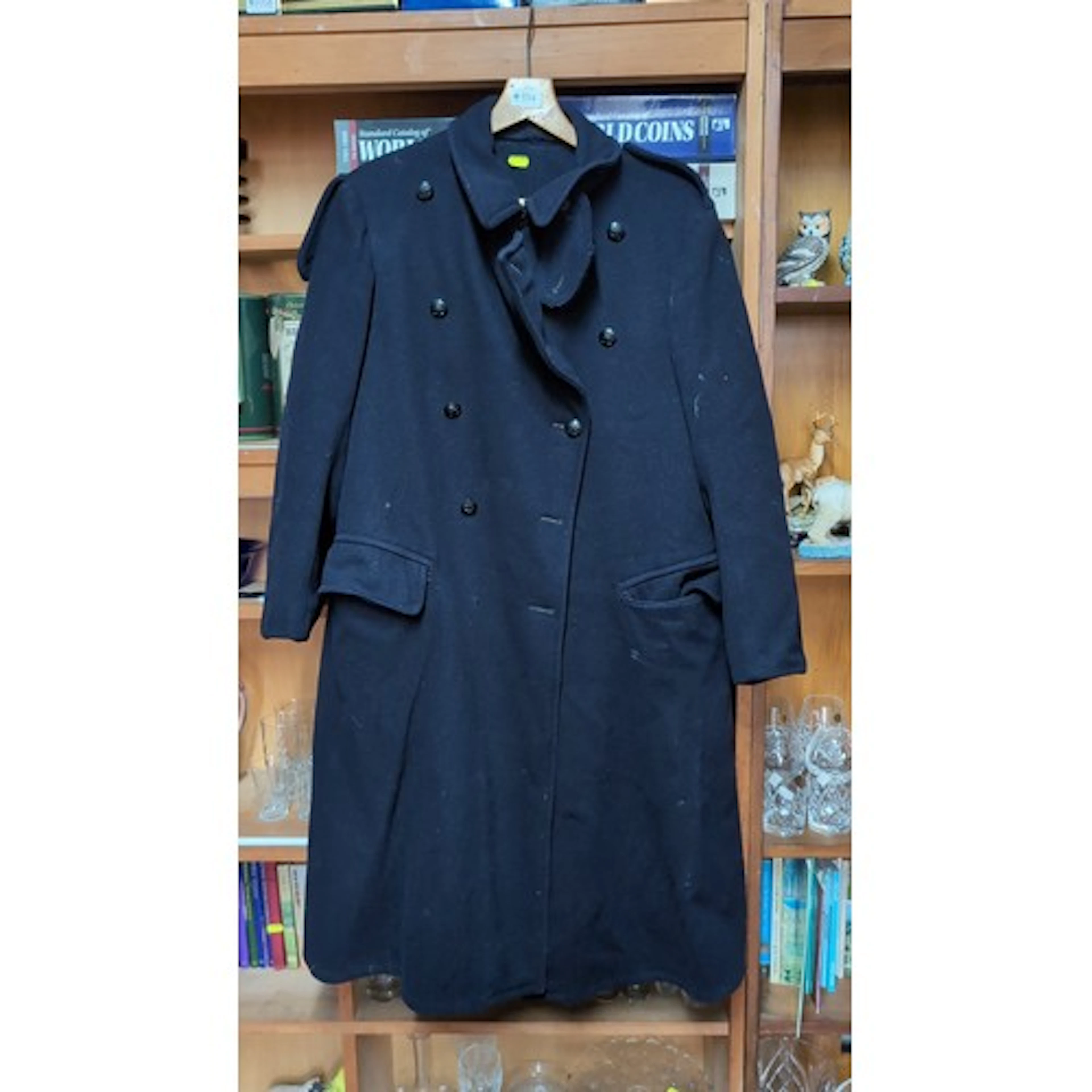 Mid-20th century naval-style overcoat in dark wool, double-b...