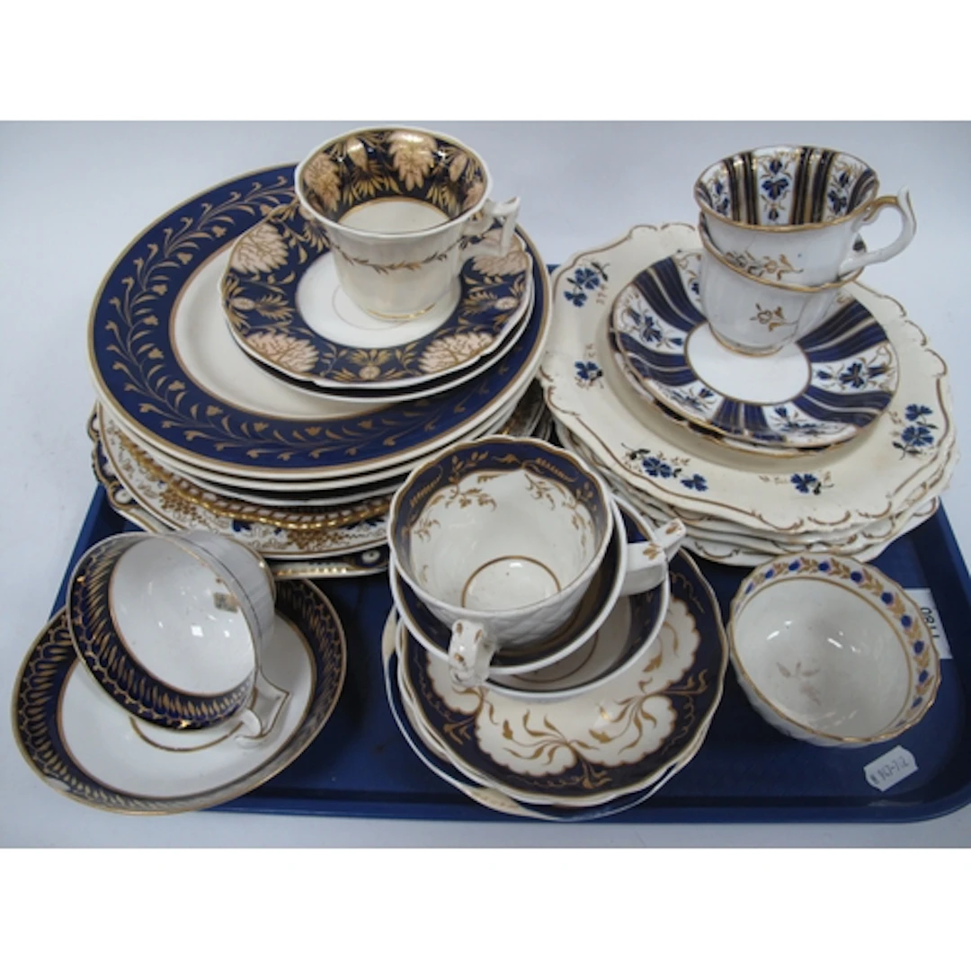 XIX Century Rockingham and Other Pottery in cobalt blue and ...