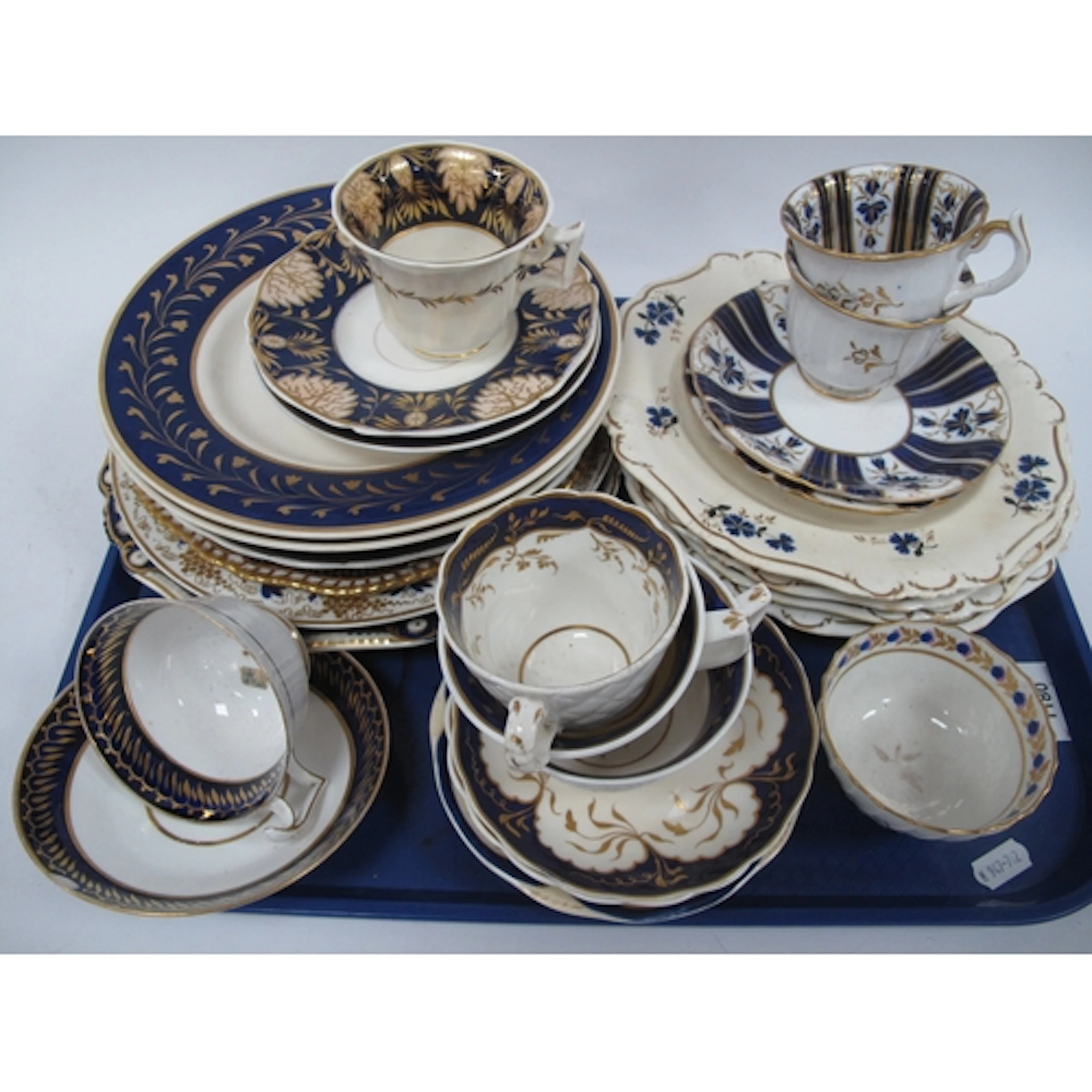 XIX Century Rockingham and Other Pottery in cobalt blue and ...