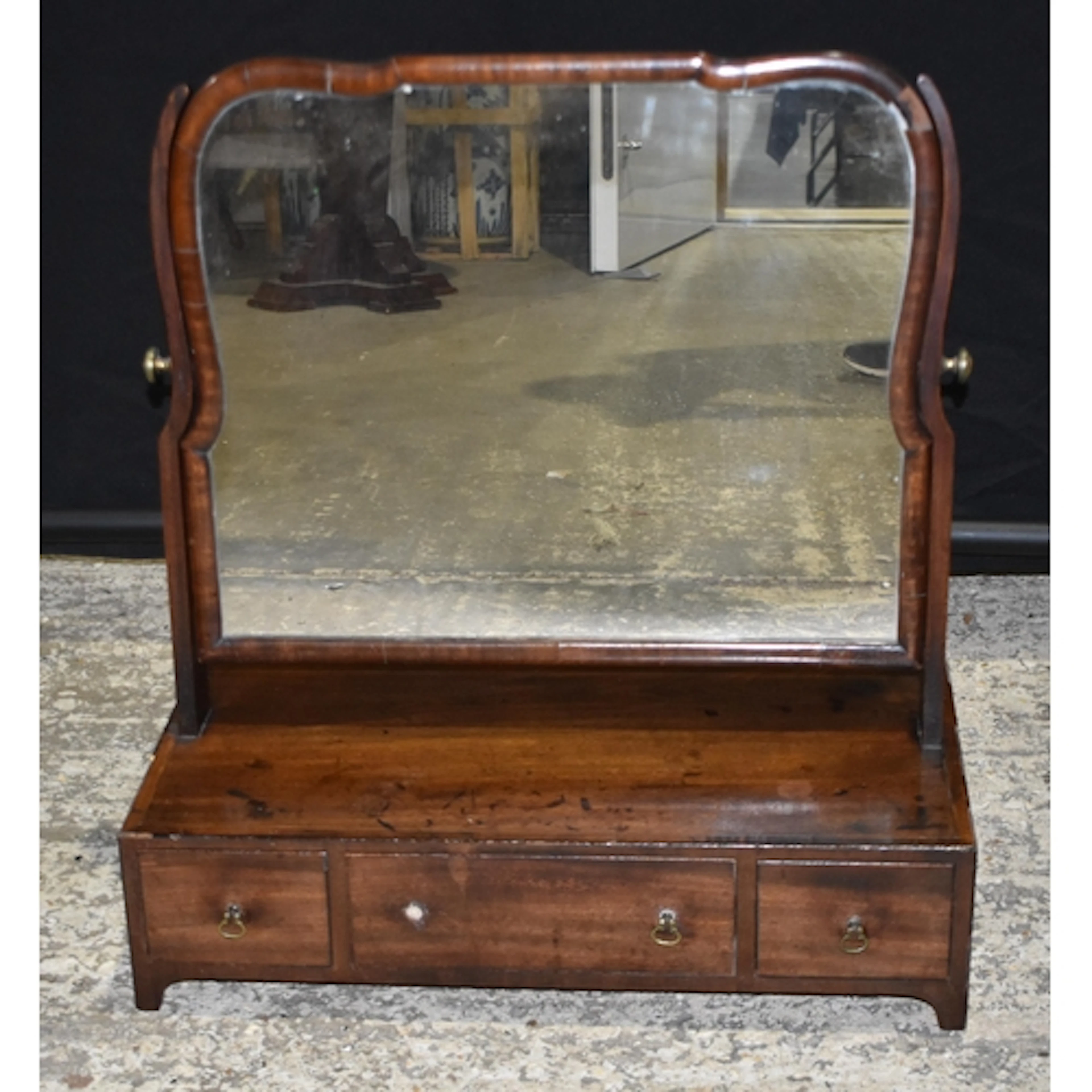 A 19th Century mahogany 3 drawer dressing table mirror stand
