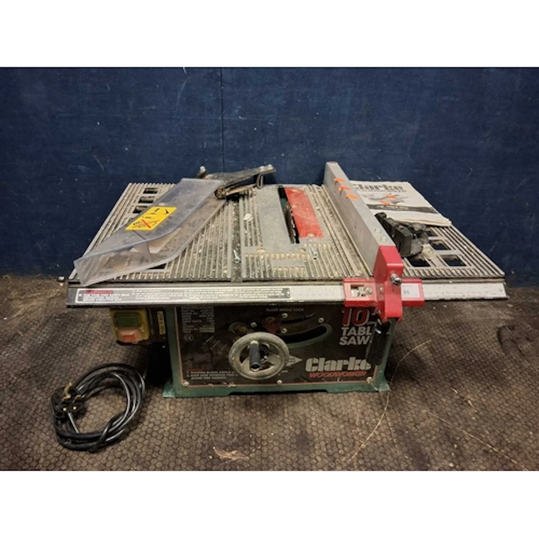 A CLARKE CTS10C TABLE SAW with parallel and mitre guides and...