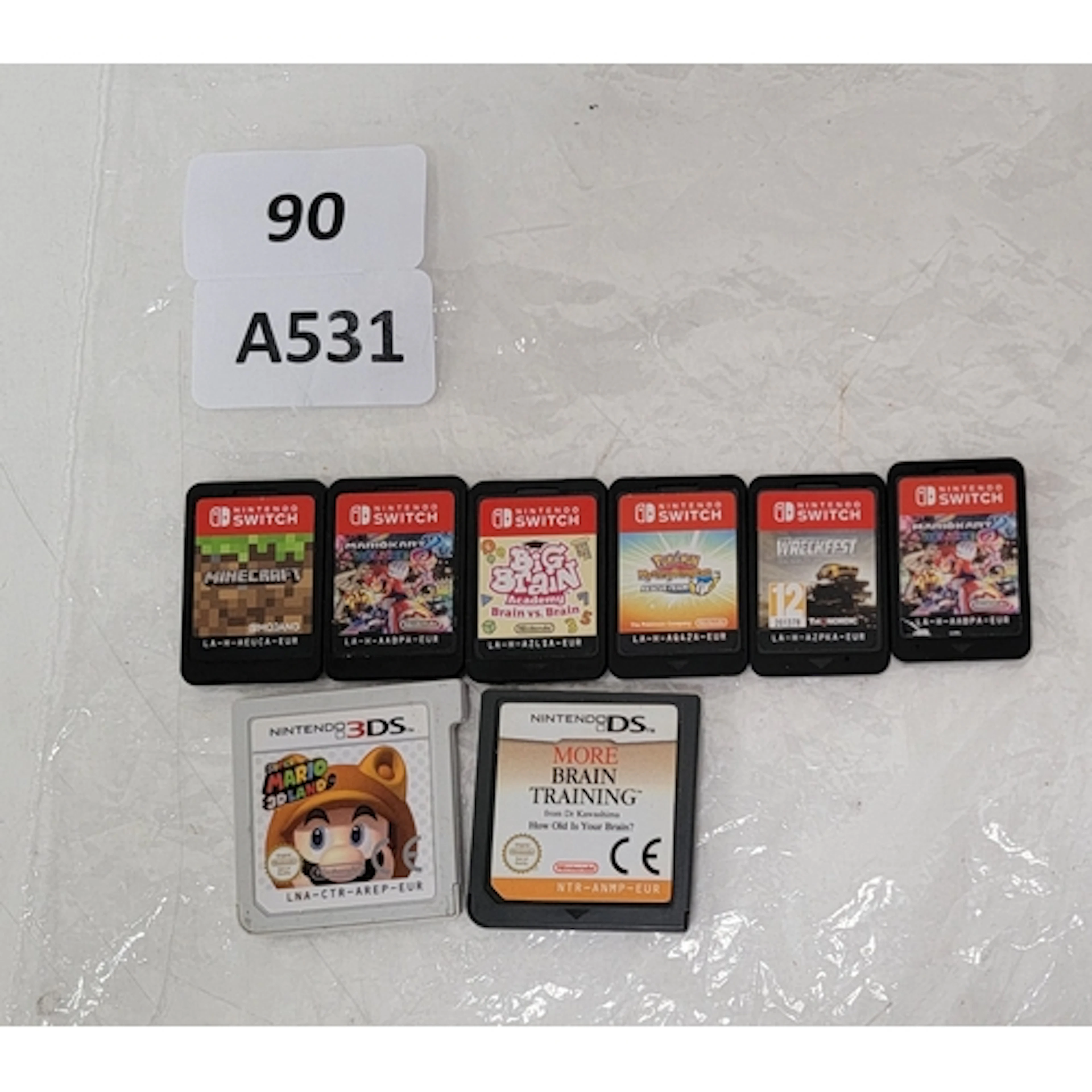 8 NINTENDO GAME CARDS - NINTENDO DS (MORE BRAIN TRAINING, SU...