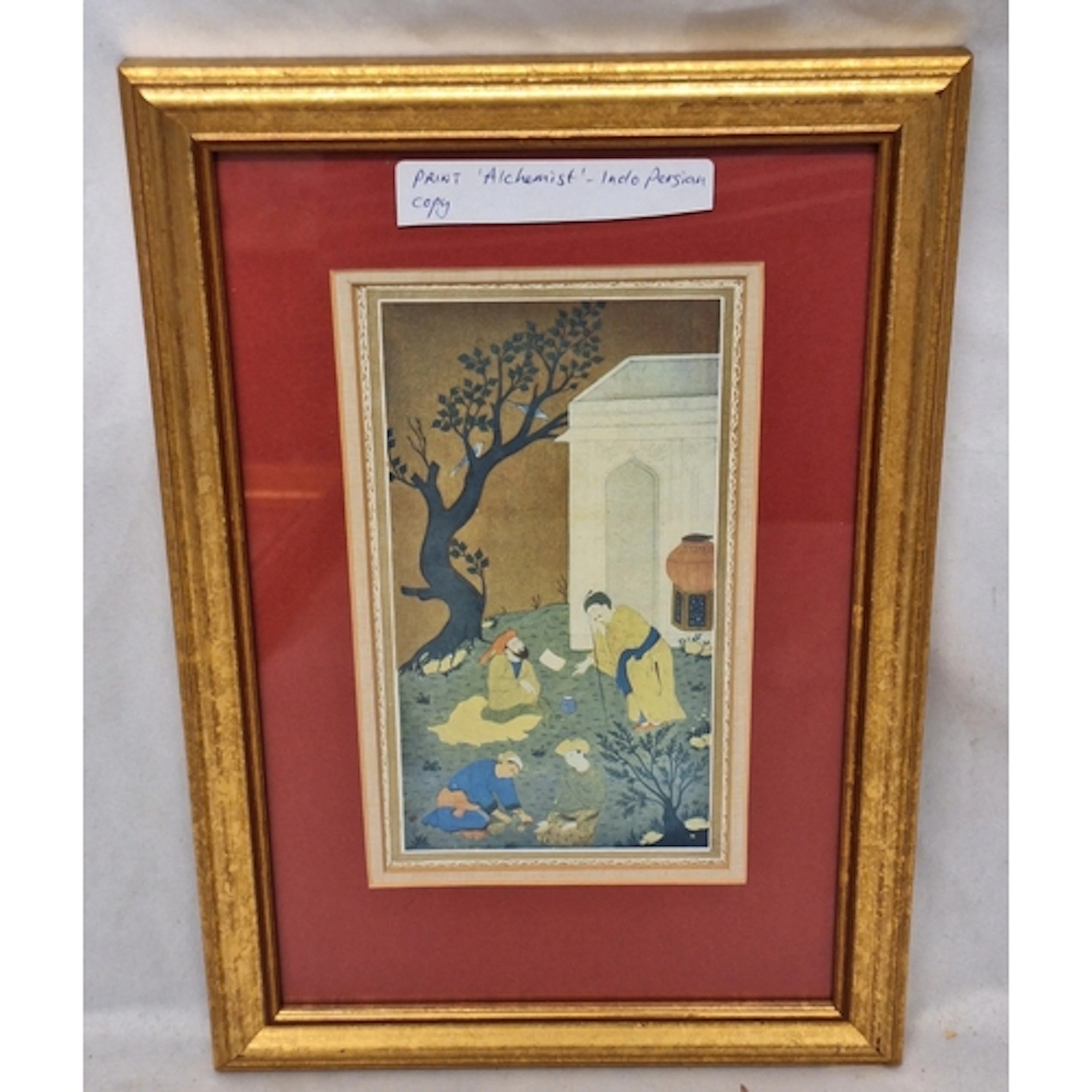 F/g Print Indo-Persian 4 Figures in an exterior scene approx...