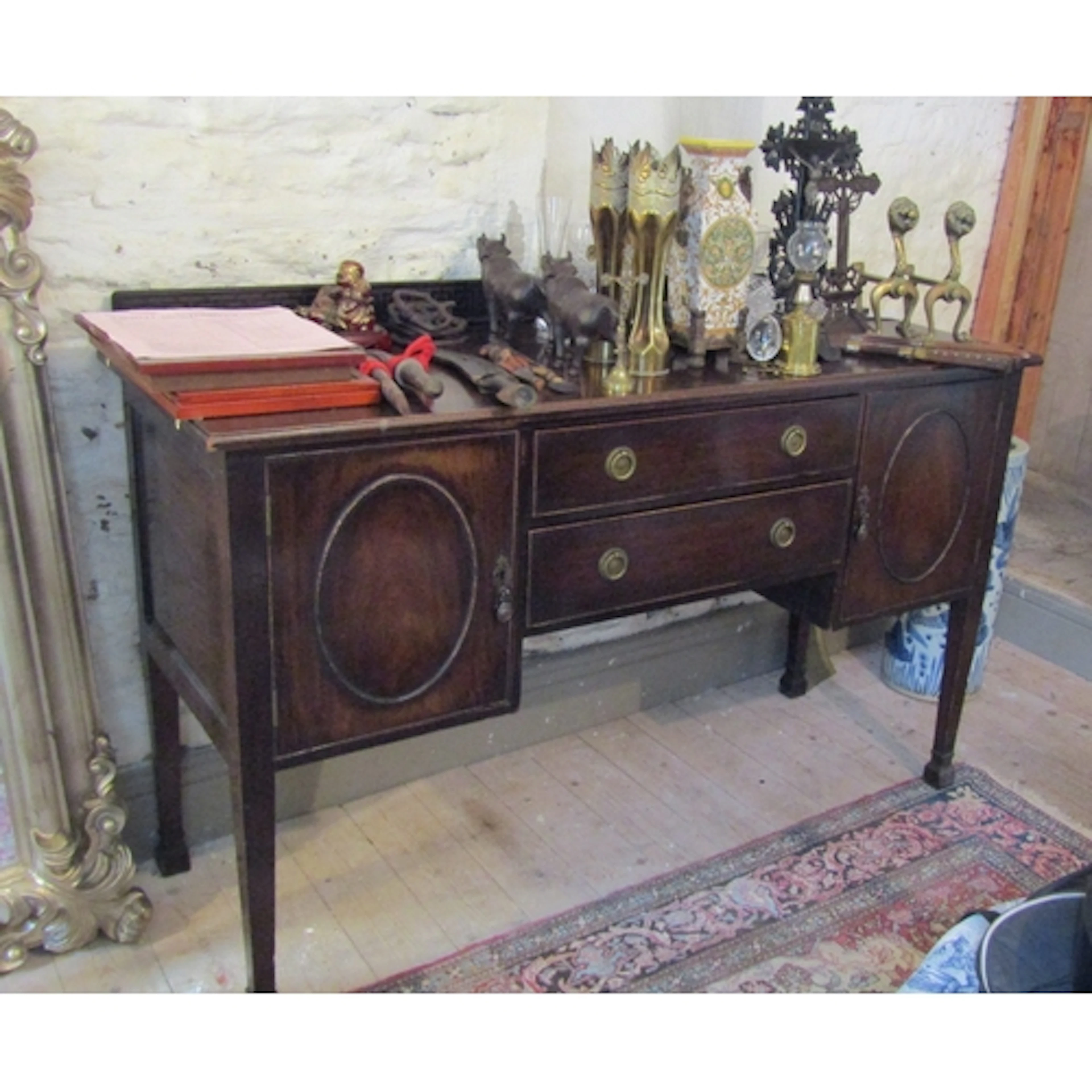 Antique Mahogany Sideboard with Two Central Drawers Approxim...