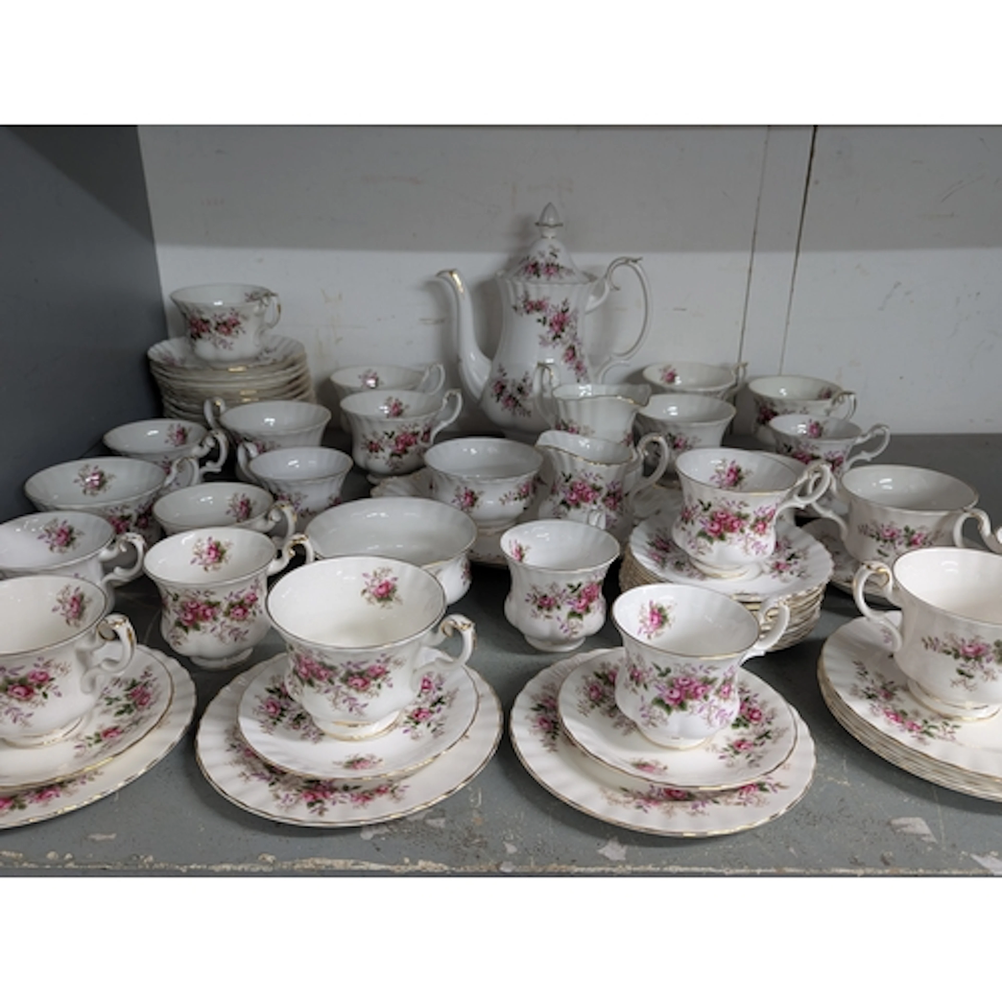 Royal Albert lavender rose pattern coffee service and part t...