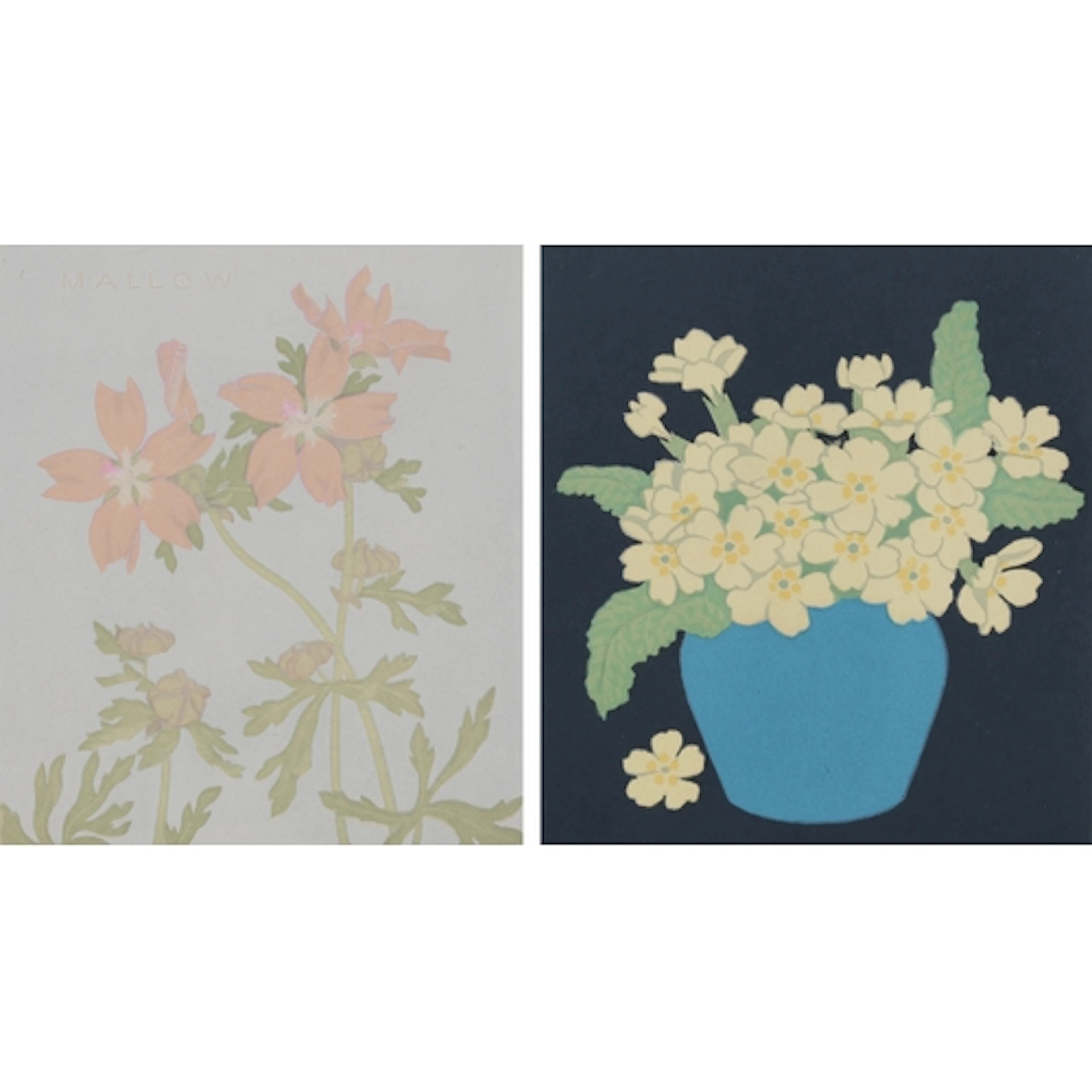 John Hall Thorpe (1874-1947) 'Primroses' and 'Mallow' each ...