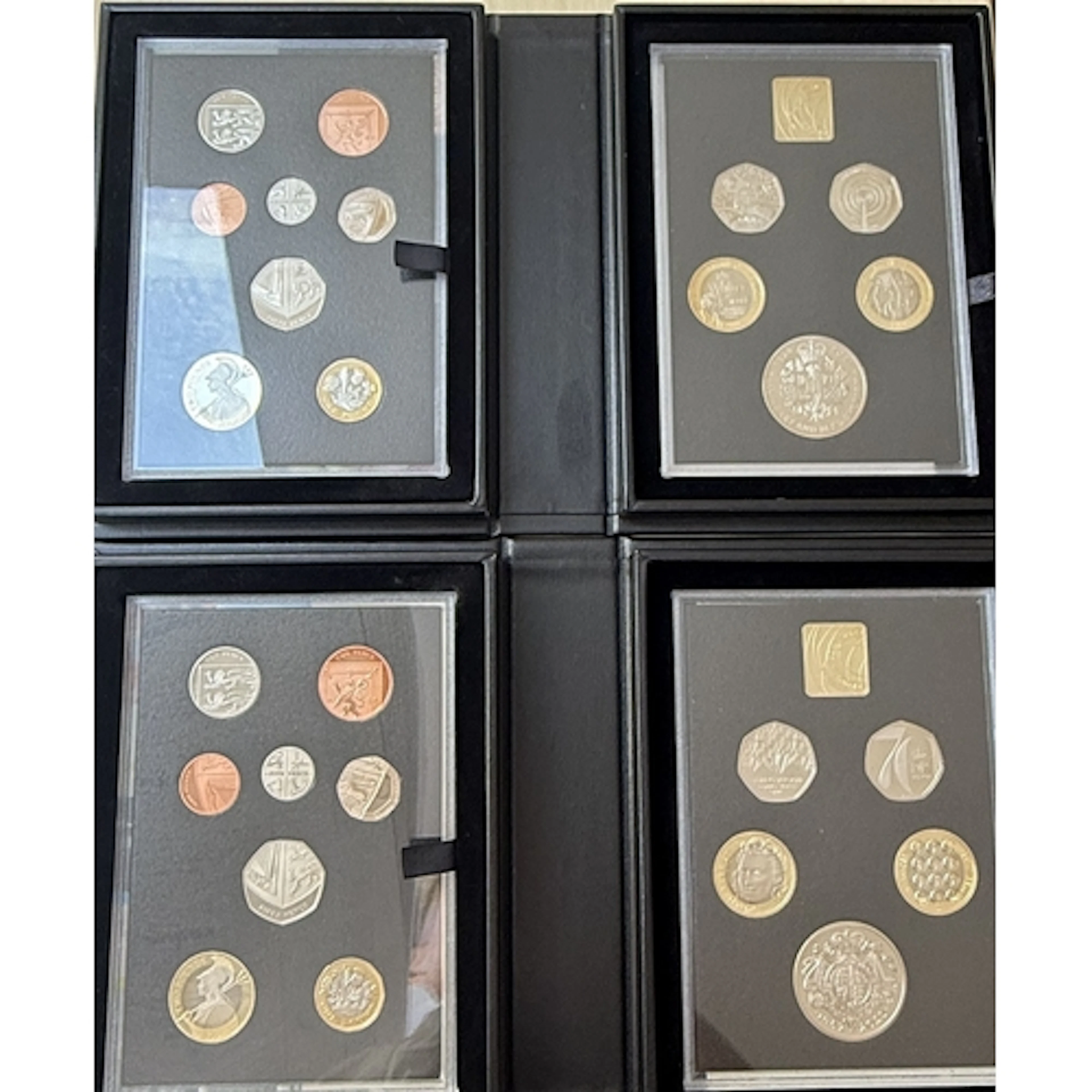 The 2021 and 2022 Great Britain QEII thirteen-coin proof yea...