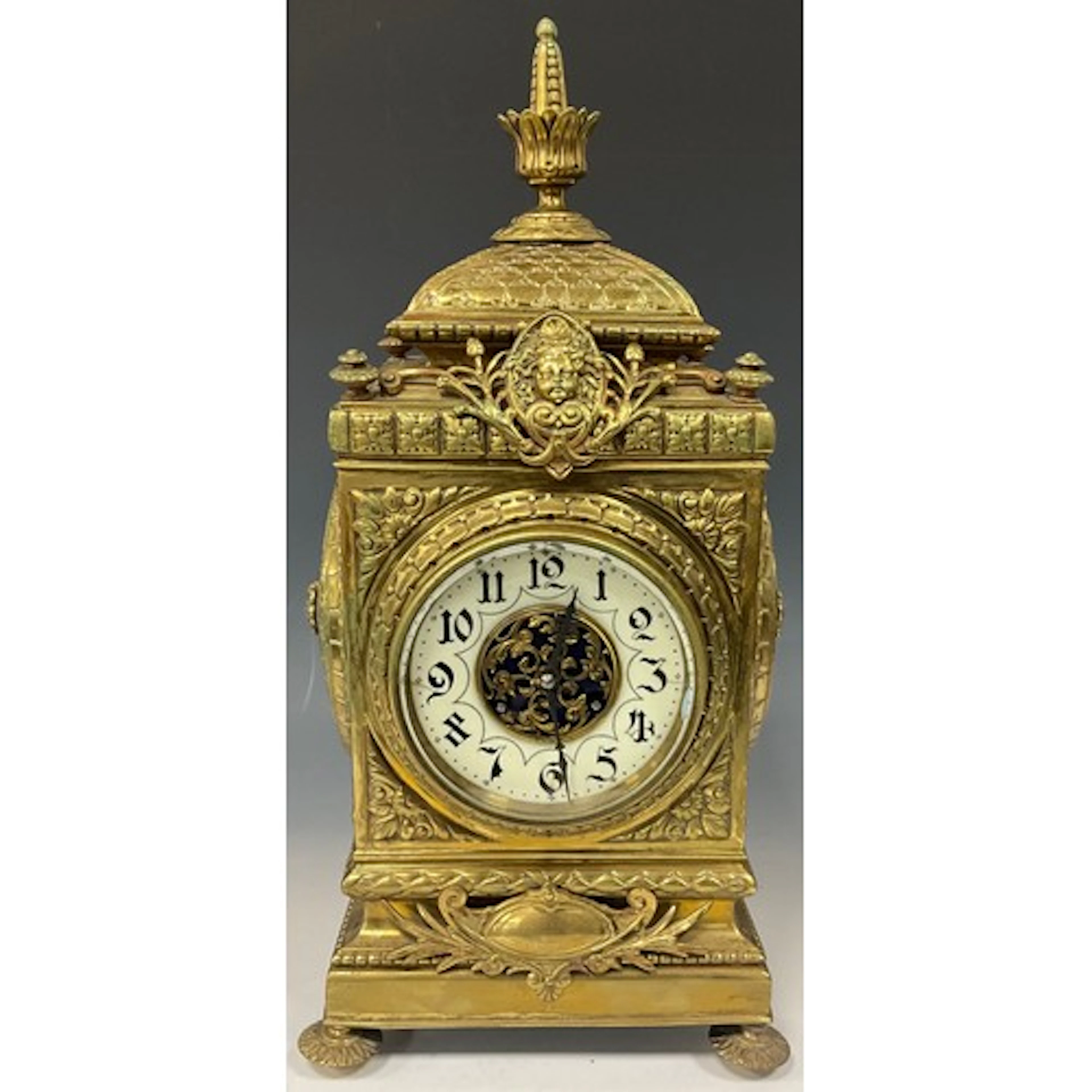 A 19th century French Belle Epoque mantel clock, gilt metal ...
