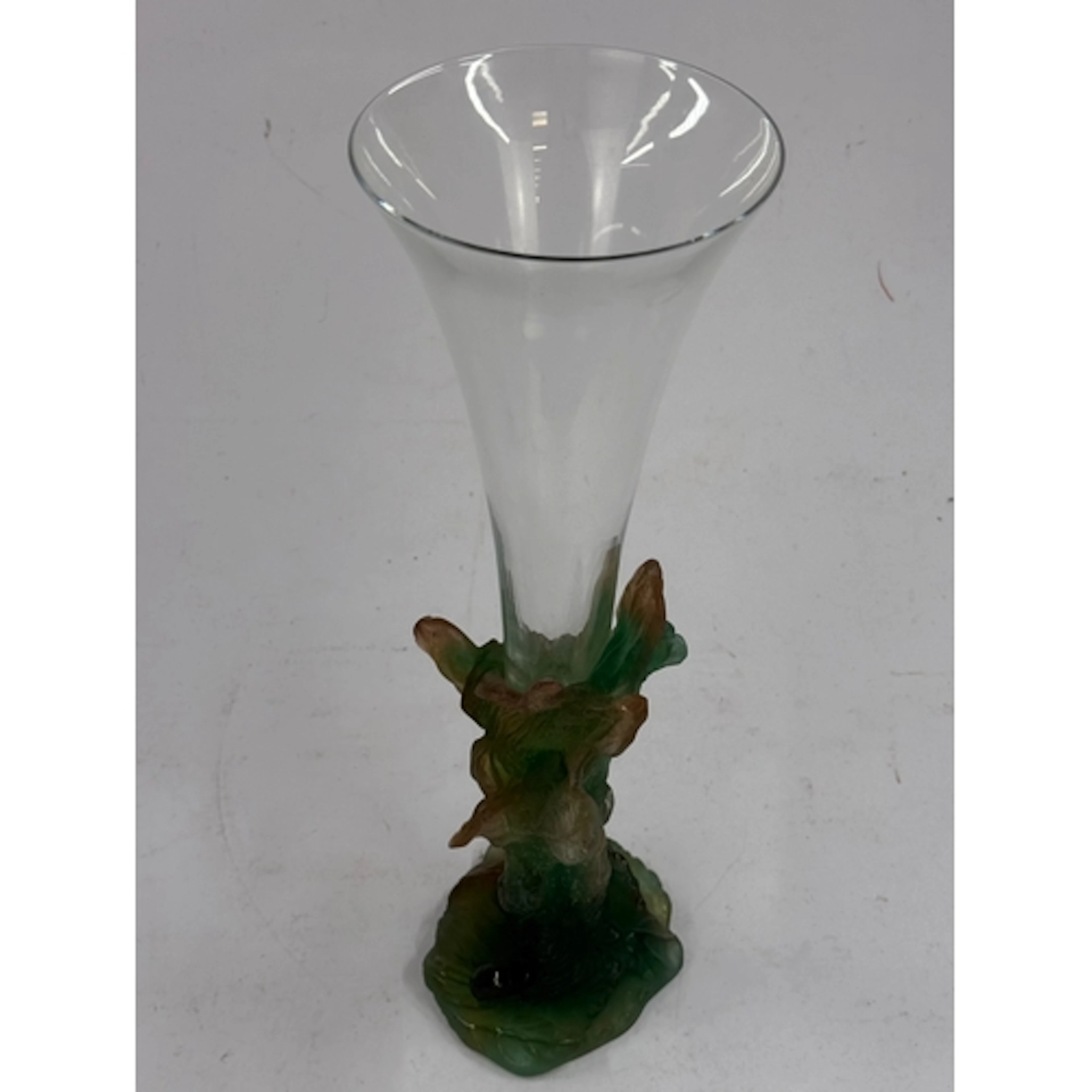 A Daum Art Glass trumpet vase, early 20th century, with a cl...
