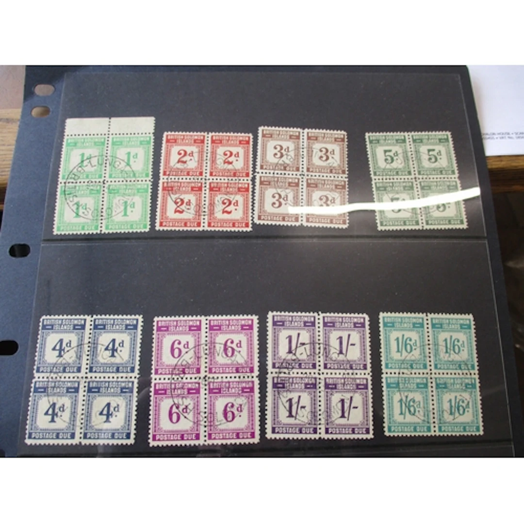British Solomon Islands. 1940 postage dues set in FU blocks ...