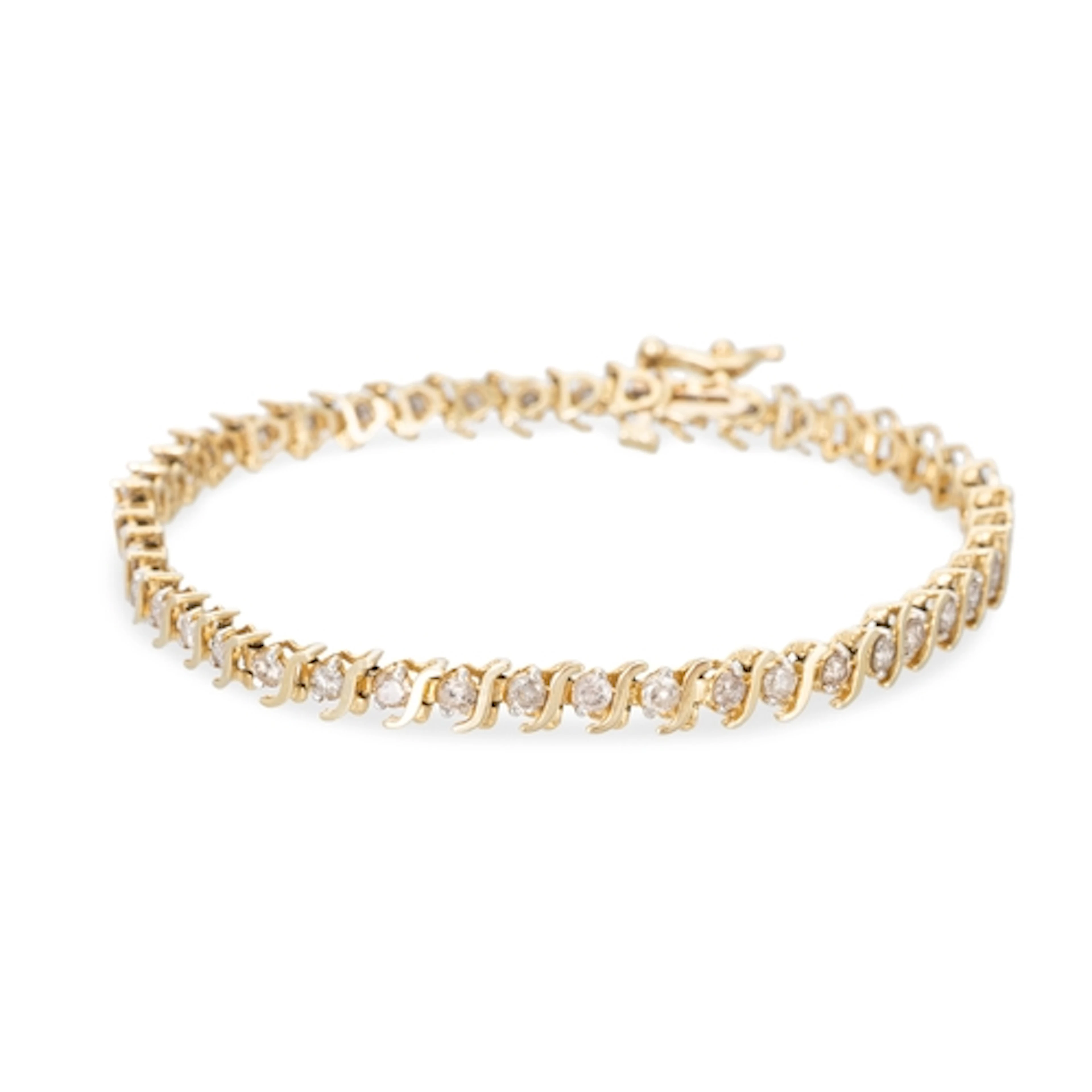A DIAMOND SET BRACELET, mounted in 14ct yellow gold. Estimat...