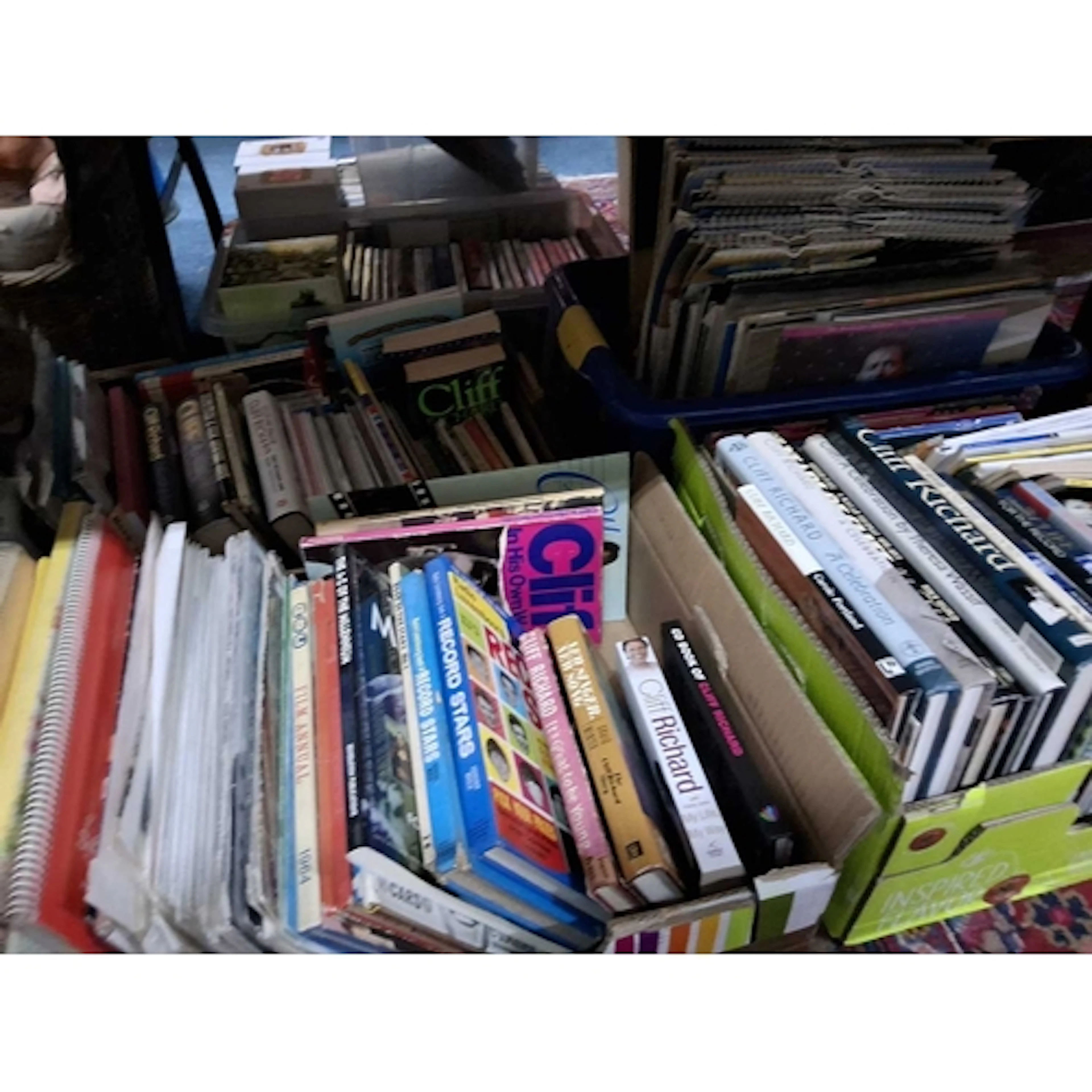 FOUR BOXES OF CLIFF RICHARD EPHEMERA featuring a large colle...