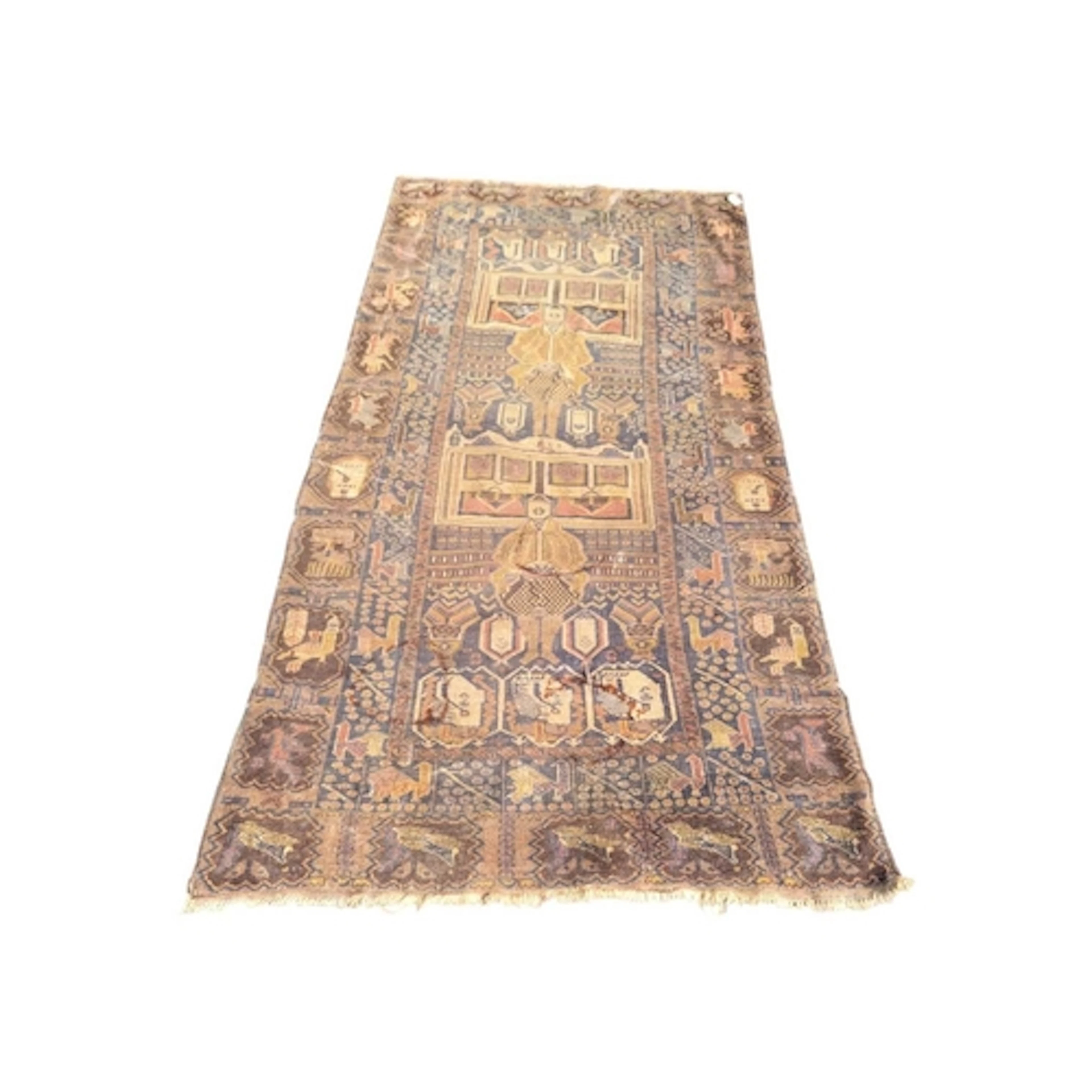 A vintage late 20th century oriental Chinese carpet floor ru...